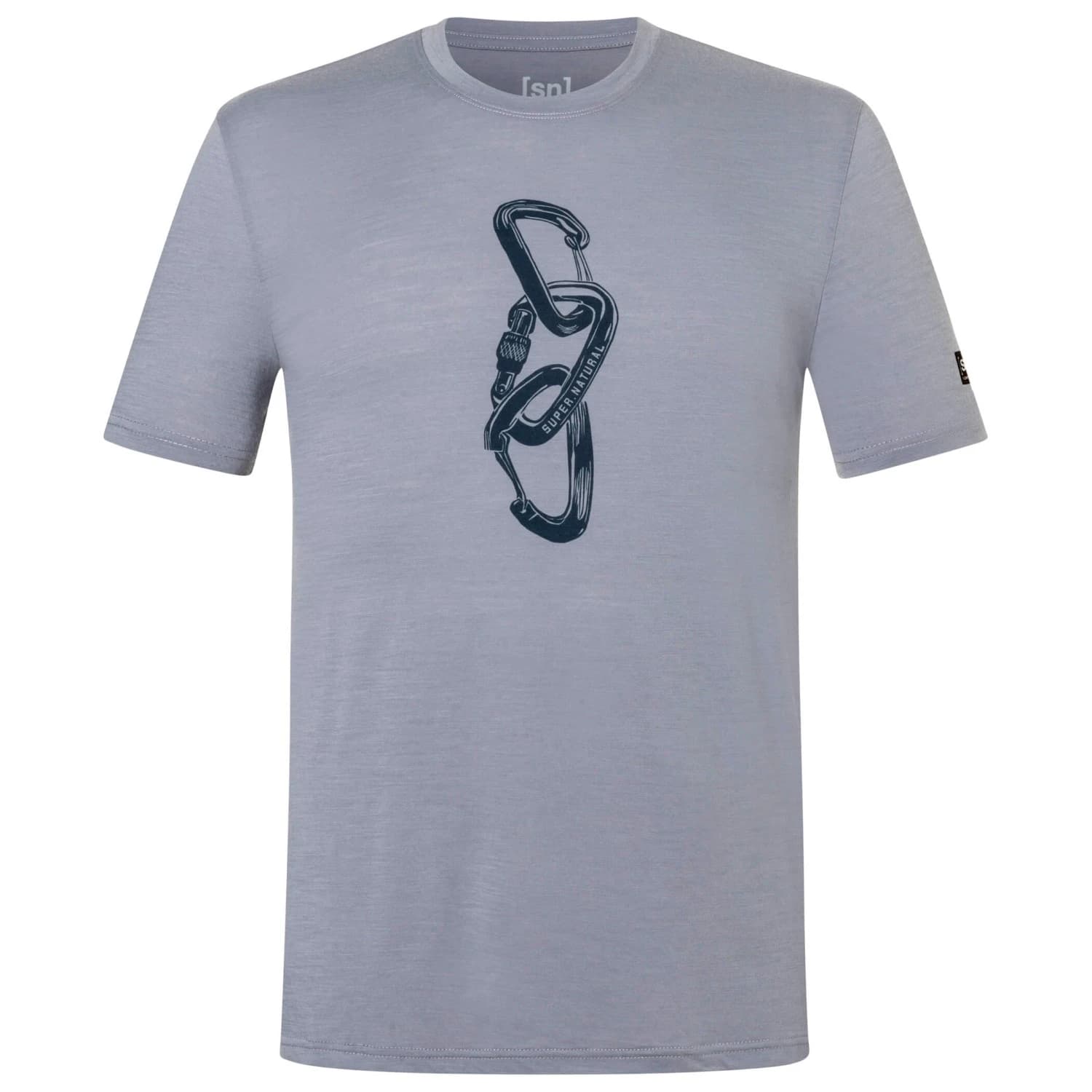 Мериносова блуза super.natural Carabineri Tee Merino shirt - Foggy Blue / Blueberry