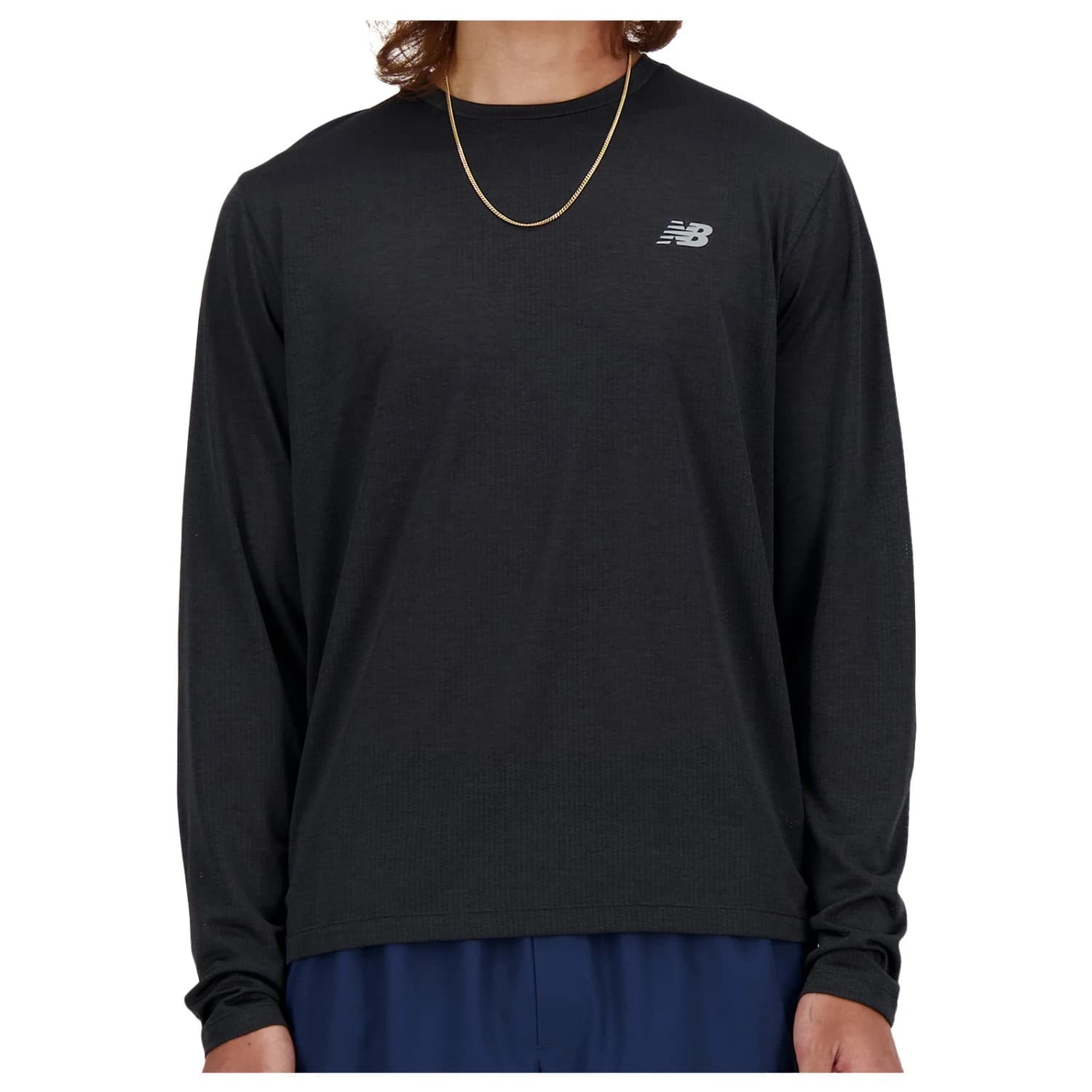 Мъжка тениска New Balance Athletics Run L/S Running shirt - Black