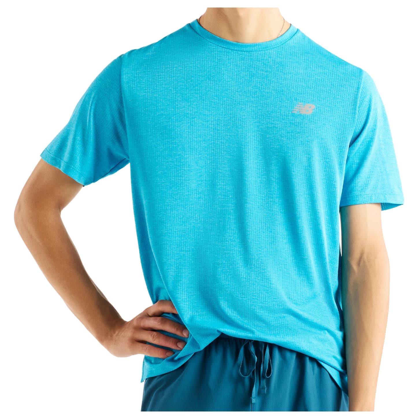 Мъжка тениска New Balance Athletics Run S/S Running shirt - Blue