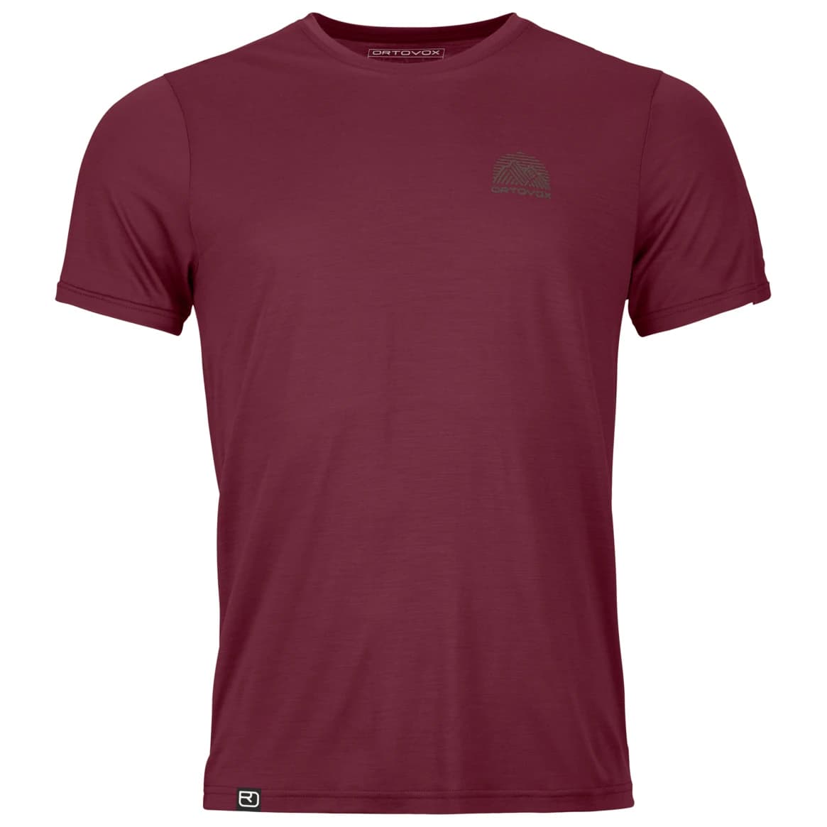 Мъжка мериносова блуза Ortovox 120 Cool Tec Mountain Stripe T-Shirt Merino shirt - Red Malbec