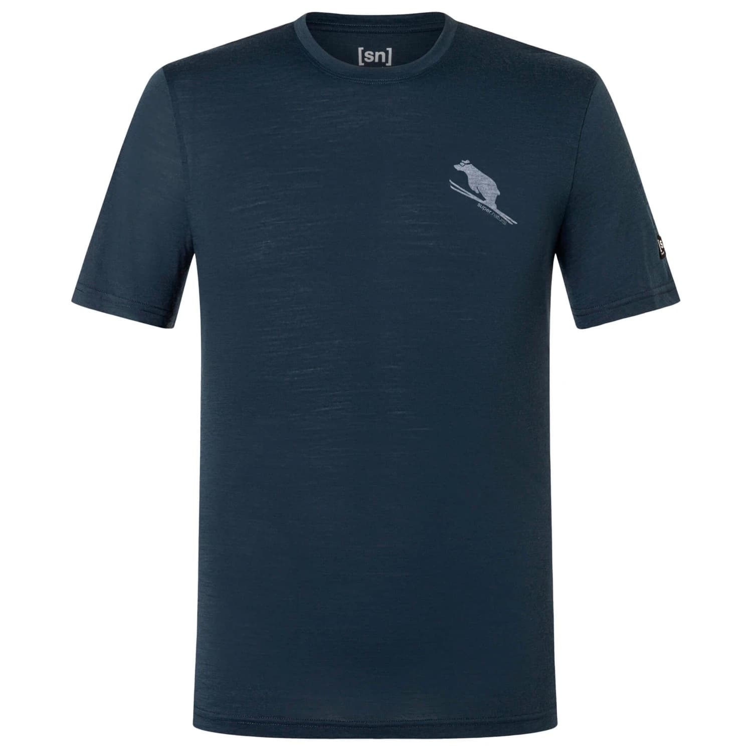 Мъжка мериносова блуза super.natural Little Flear Tee Merino shirt - Blueberry / Foggy Blue