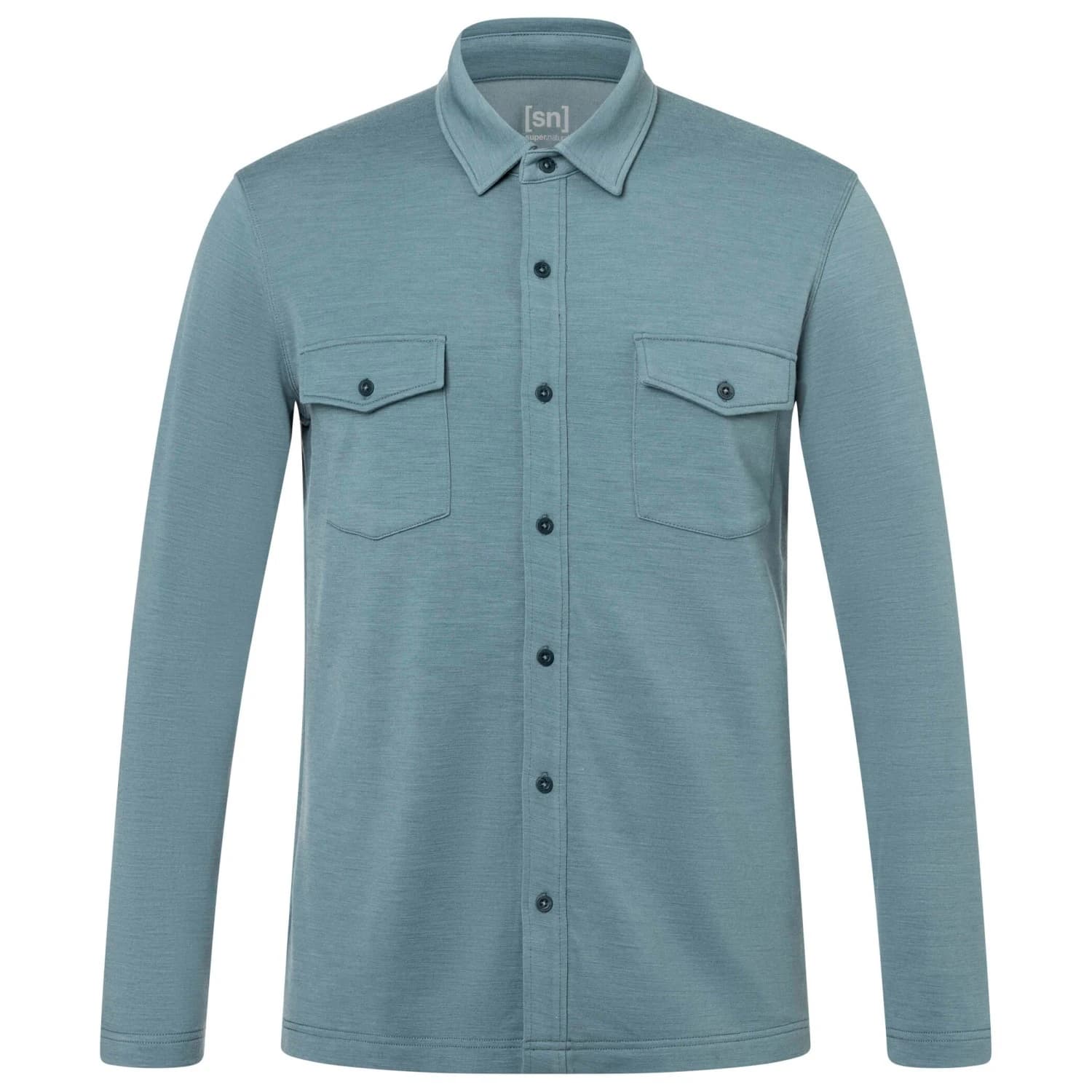Мъжка риза с копчета super.natural Adventure Shirt Merino shirt - Stormy Weather