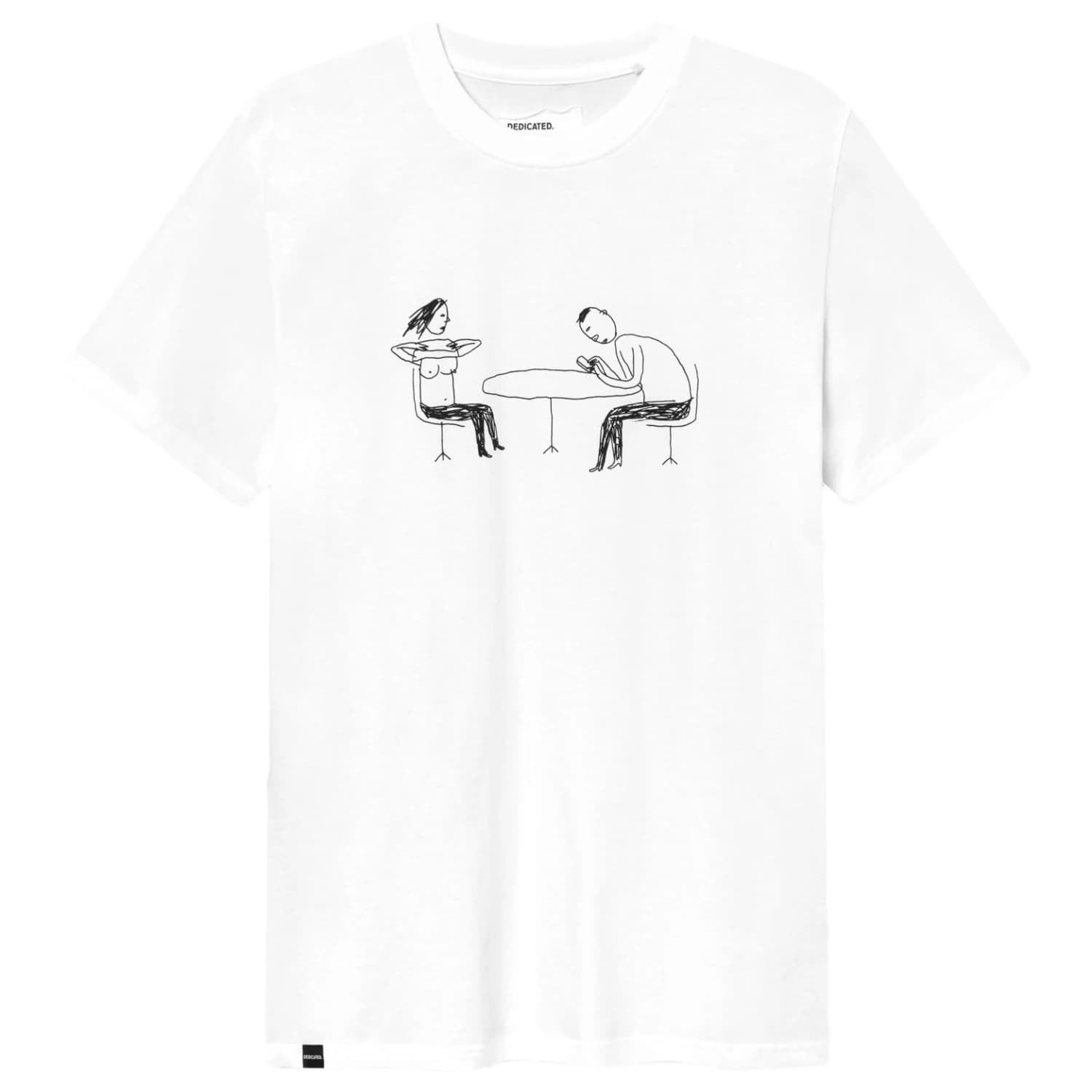 Мъжка тениска DEDICATED T-Shirt Stockholm Phoney Date T-shirt - White