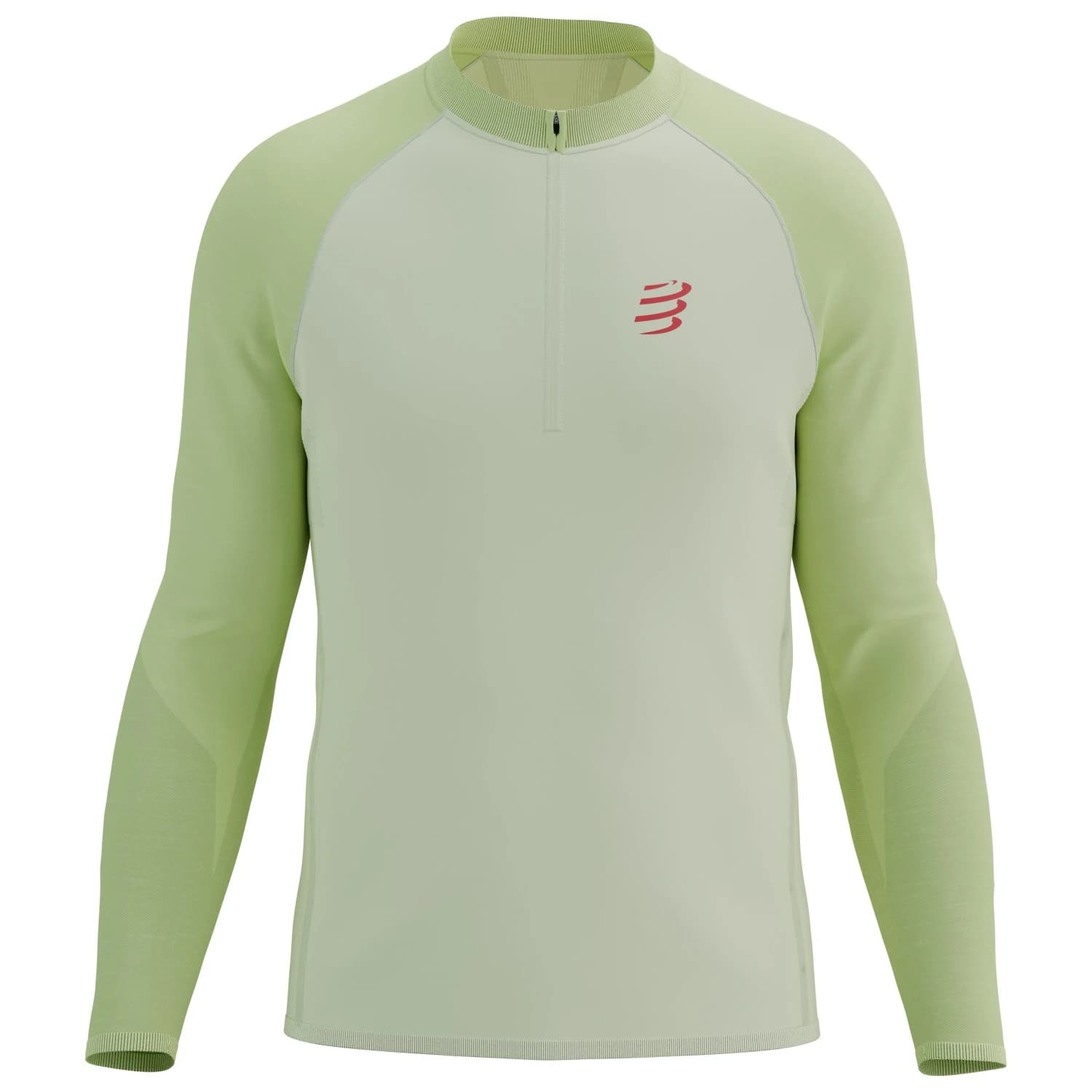 Мъжка тениска Compressport Trail Half Zip L/S T-Shirt Running shirt - Sugar Swizzle / Shadow Lime