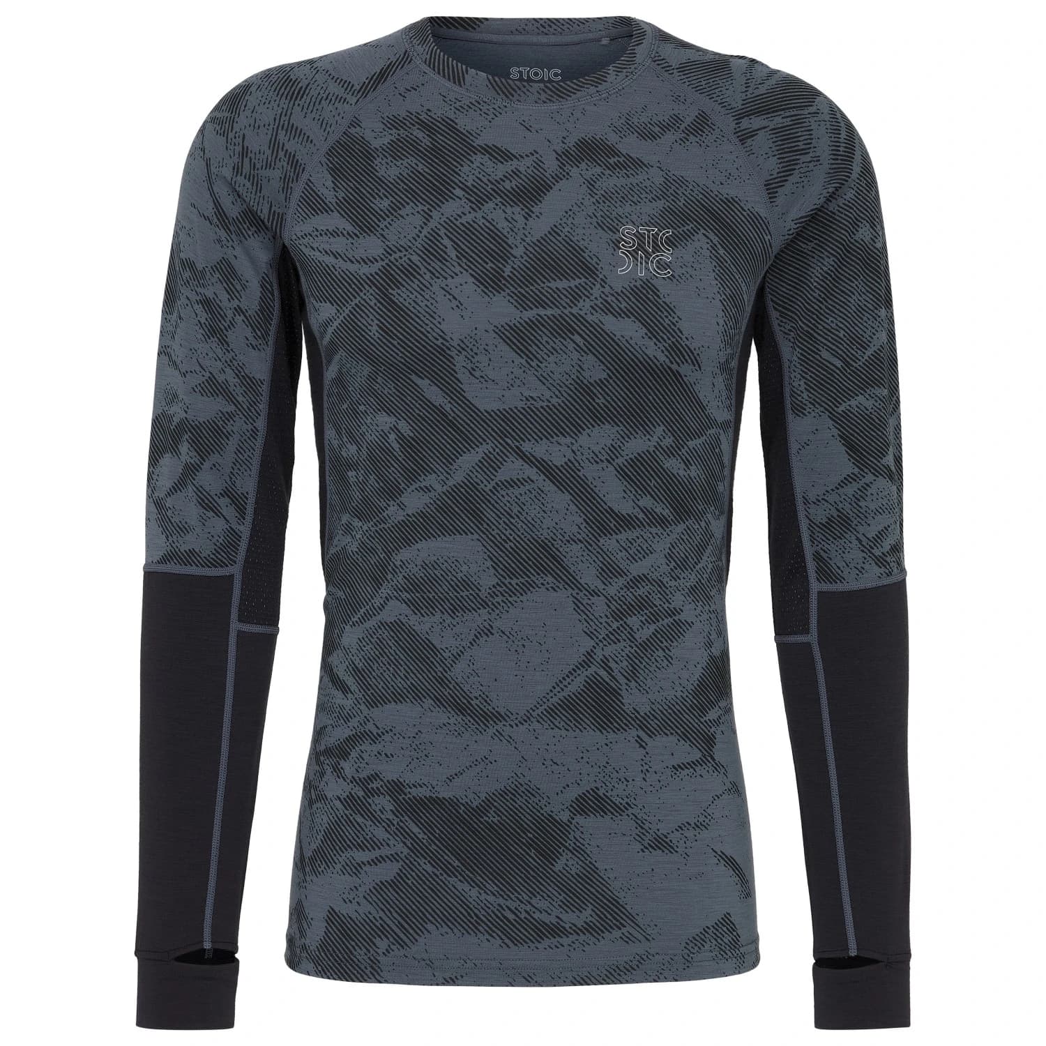 Мериносова блуза Stoic MerinoMesh150 SadjemSt. L/S Merino shirt - Ink Grey / AOP