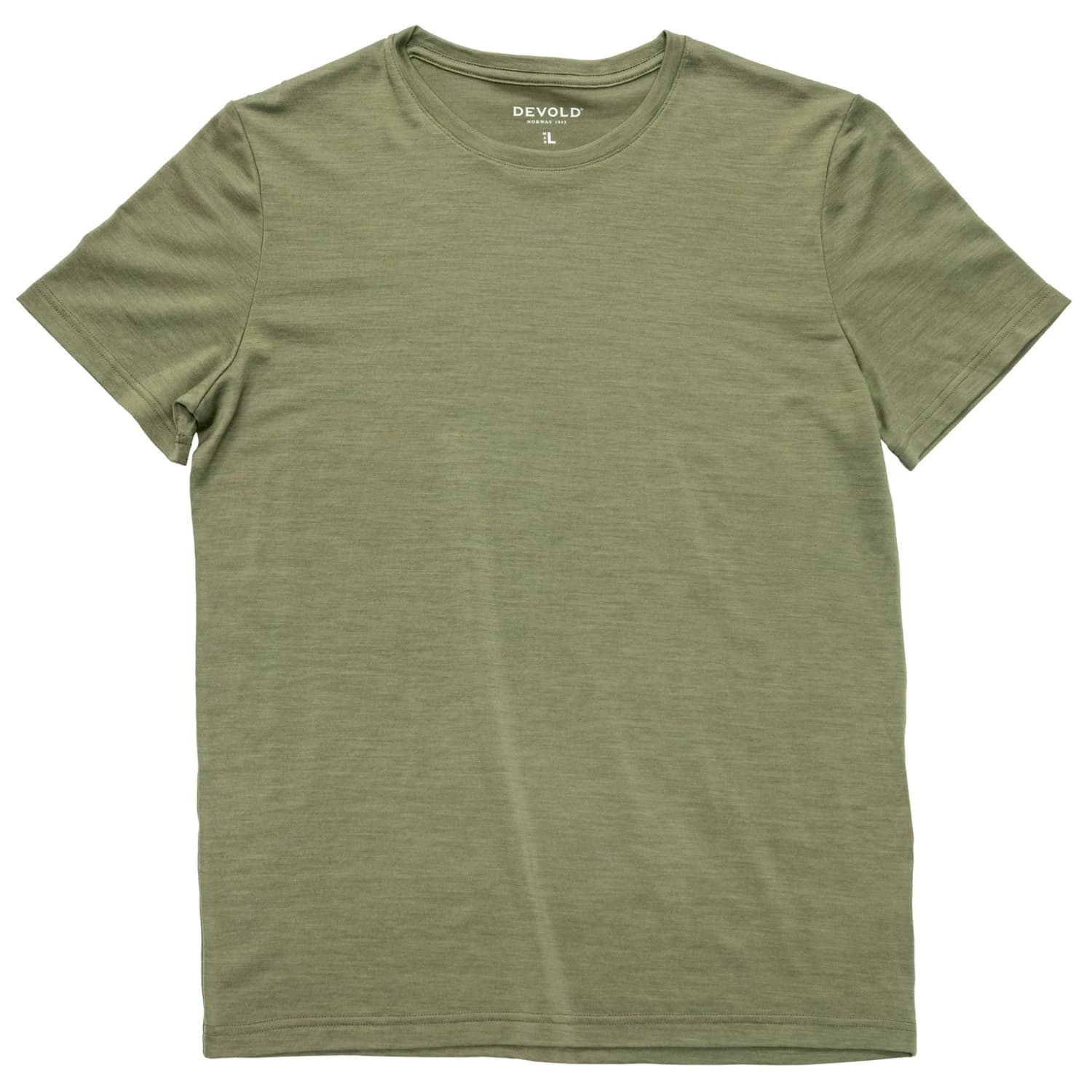 Мъжка мериносова блуза Devold Classic Tee Merino shirt - Lichen