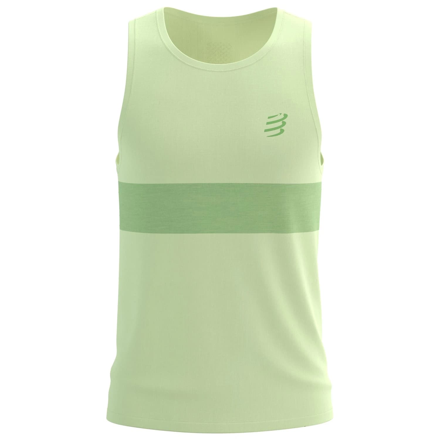 Мъжка тениска Compressport Performance Singlet Running shirt - Cream / Neon Green