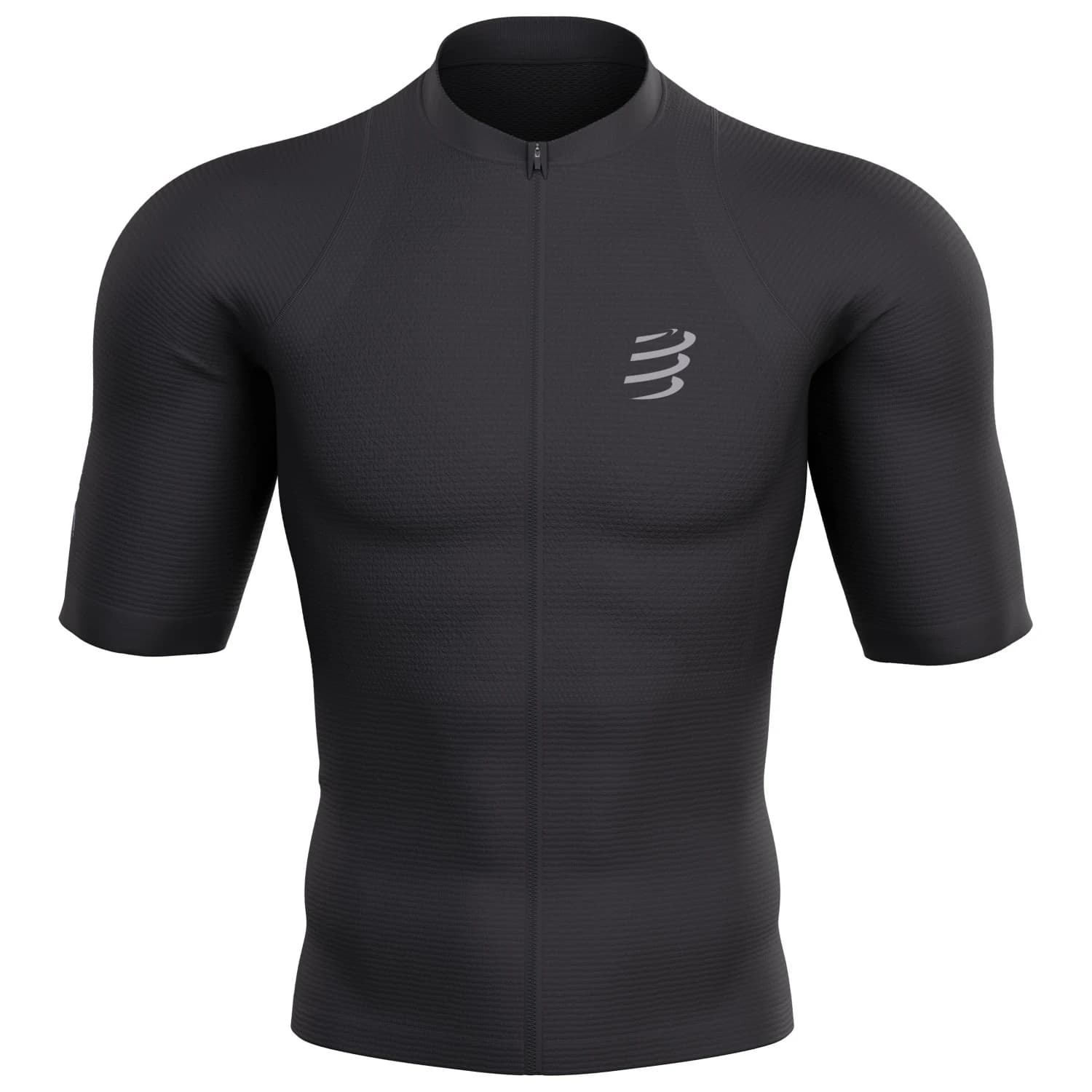 Мъжка тениска Compressport Trail Racing Postural S/S Top Running shirt - Black / Reflective Silver