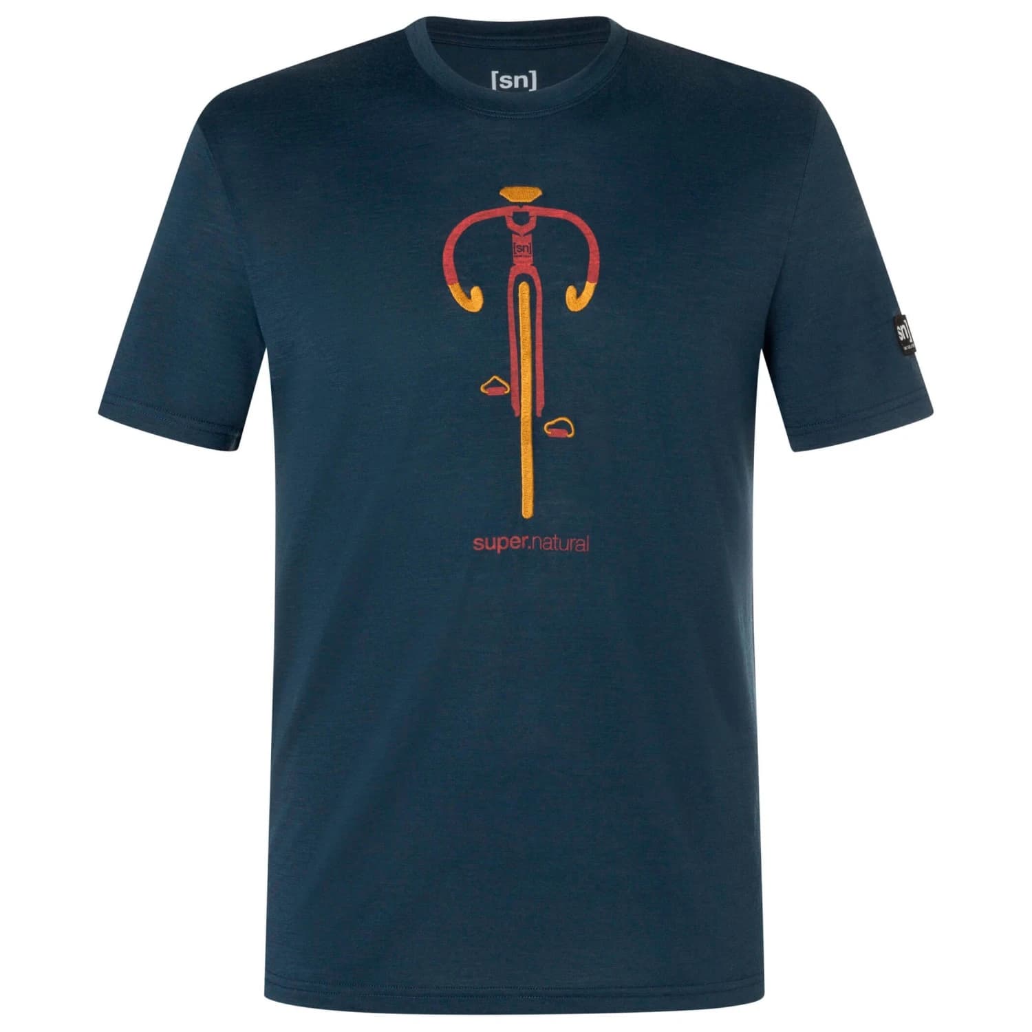 Мъжка мериносова блуза Super.natural Vintage Bike Tee Merino shirt - Blueberry / High Risk Red / Dried Tobacco