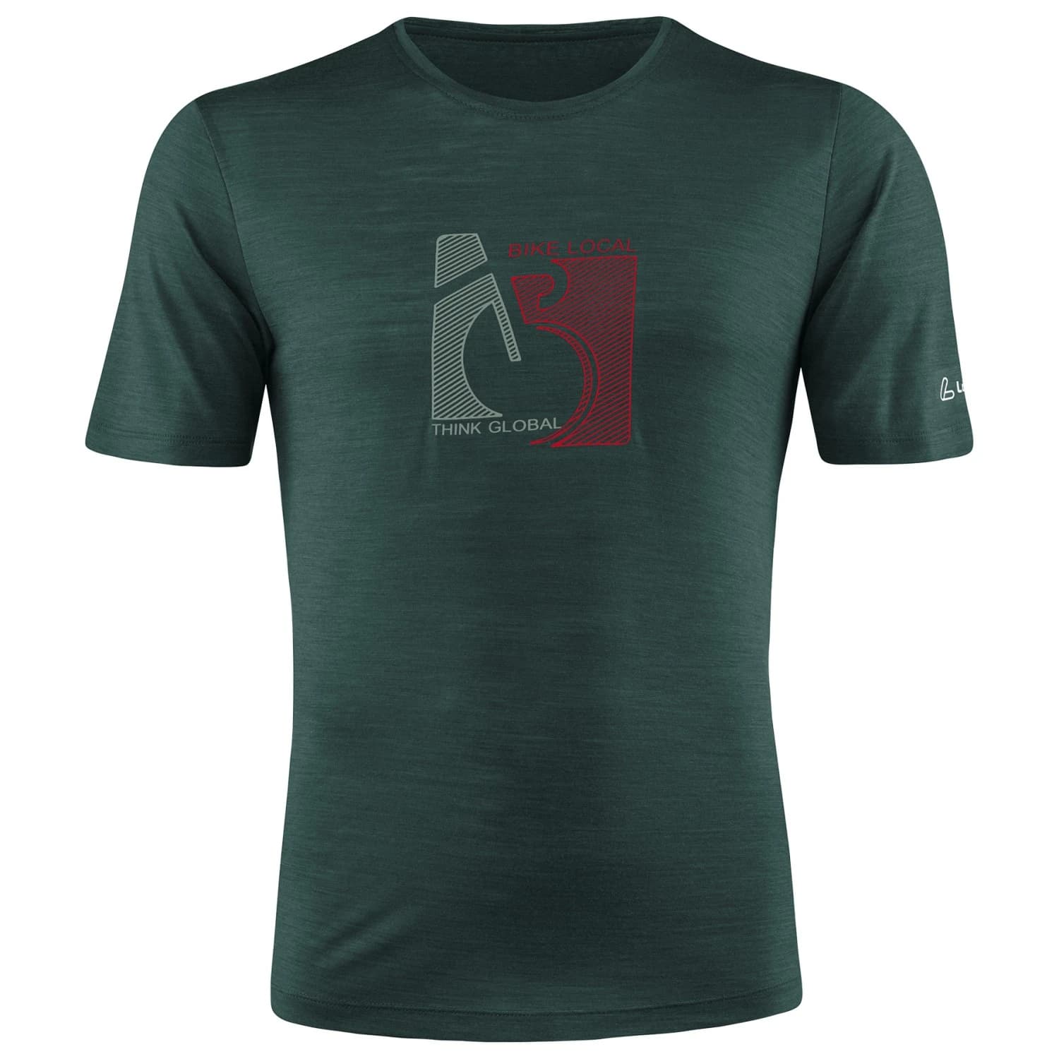 Мъжка мериносова блуза Löffler Printshirt Bike Merino-Tencel Merino shirt - Forest