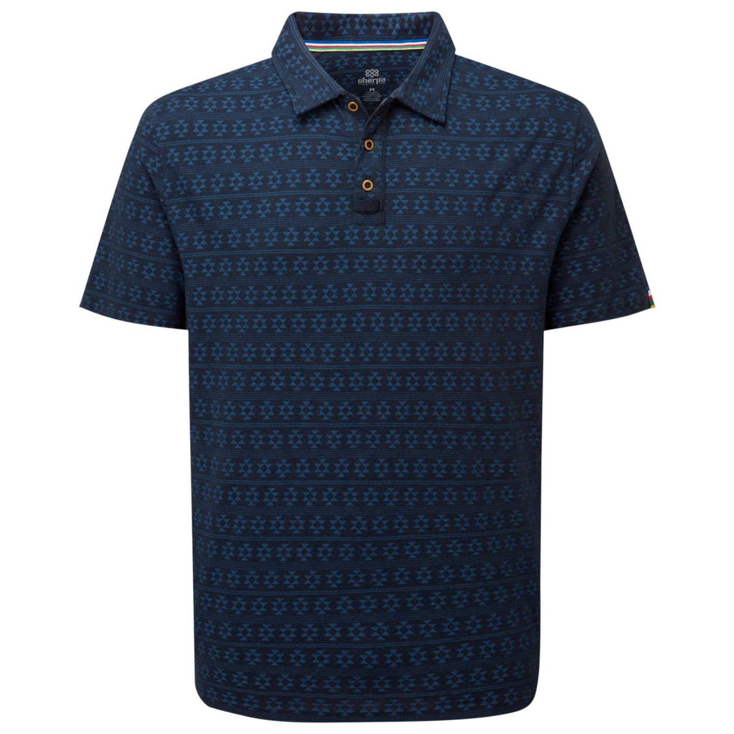 Мъжка поло тениска Sherpa Bali Polo Shirt - Rathee Blue / Prayer Wheel