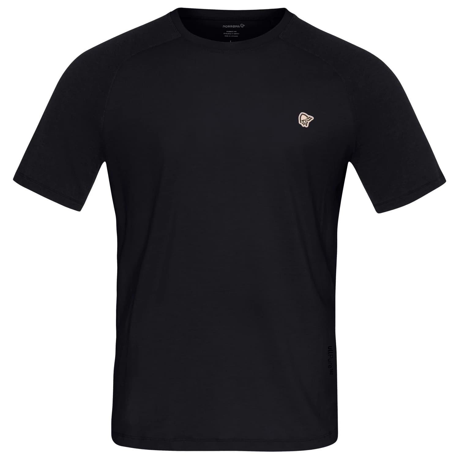 Мъжка мериносова блуза Norrøna Femund PureUll T-Shirt Merino shirt - Caviar Black