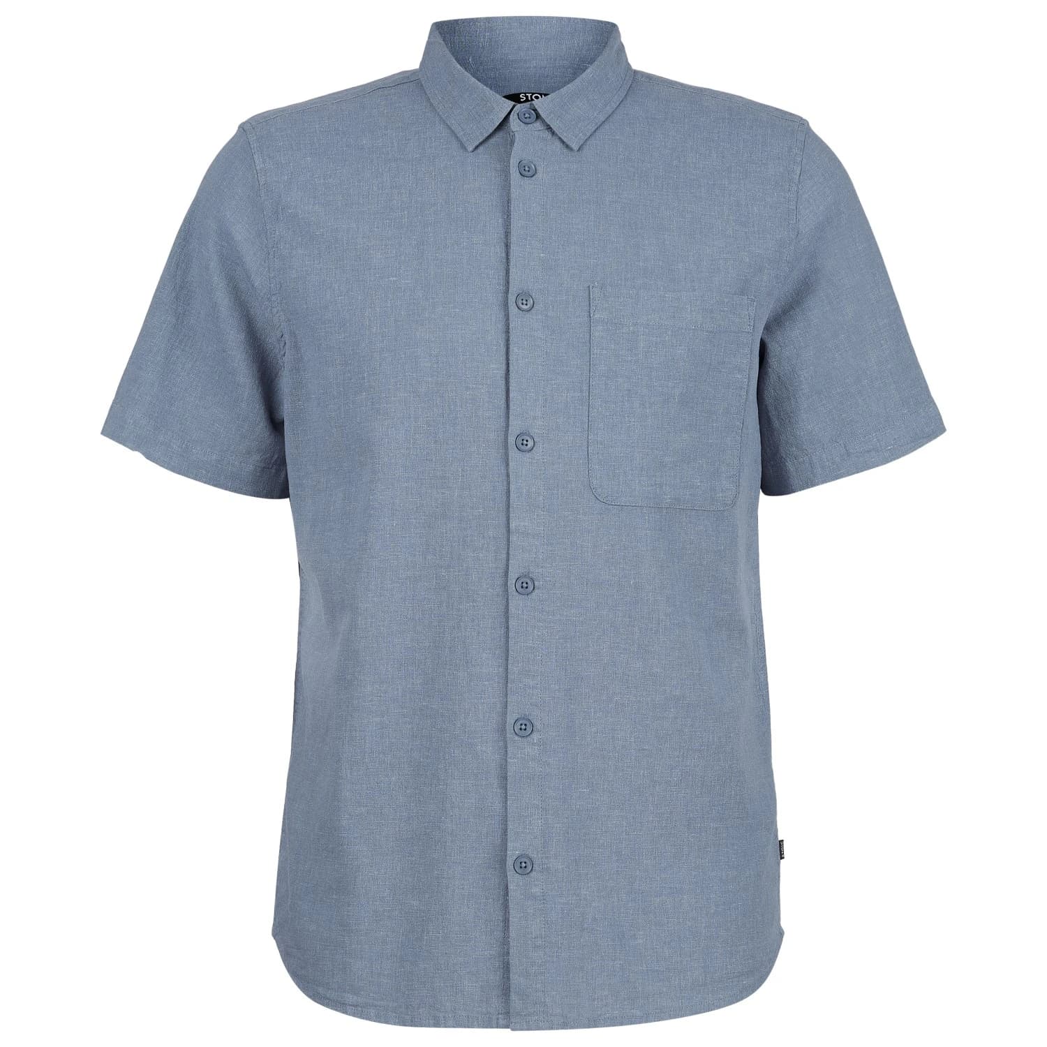 Мъжка риза с копчета Stoic Hemp54 BjurholmSt. S/S Shirt - Ocean Blue