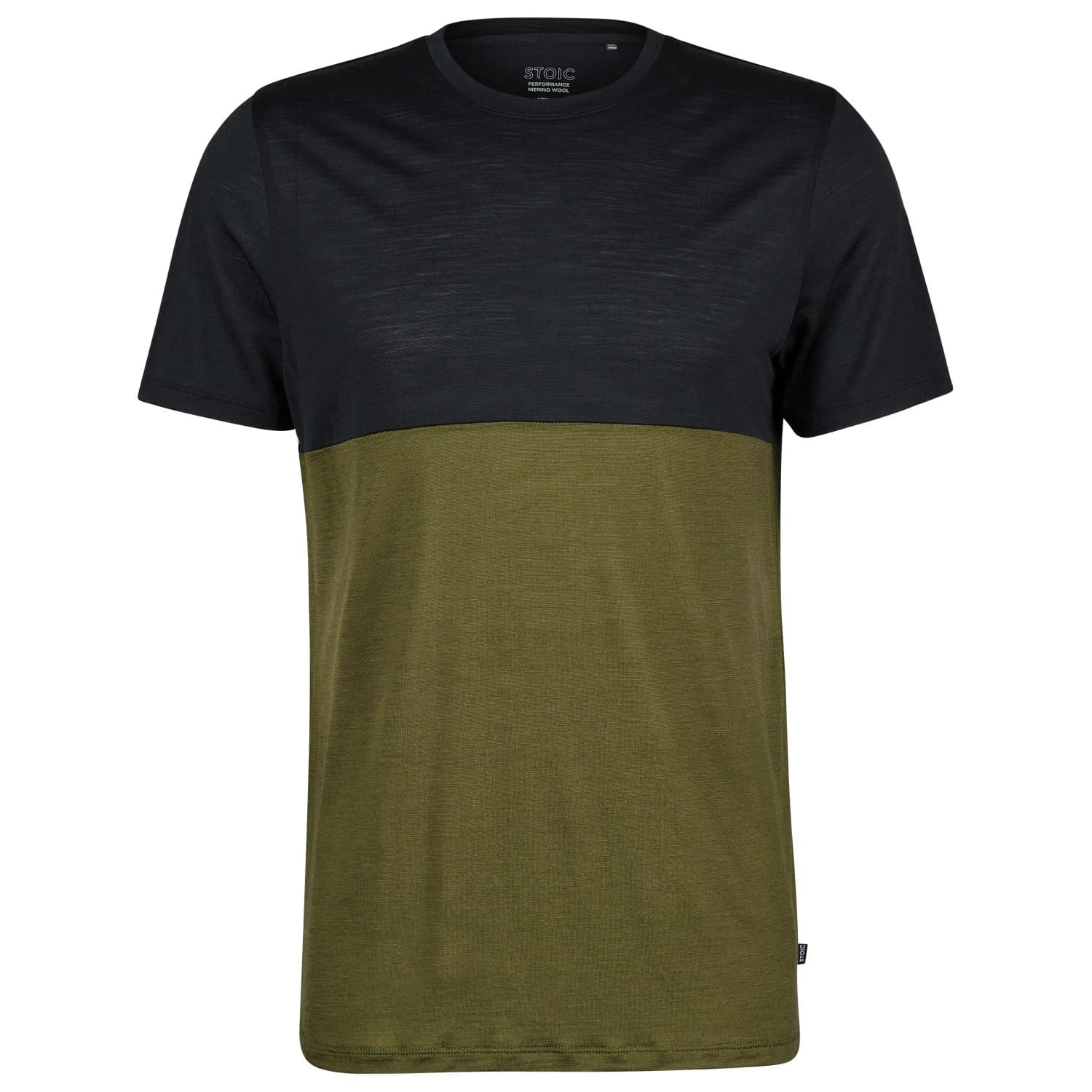 Мъжка мериносова блуза Stoic MerinoChill MMXX. Göteborg Colorblock Tee Merino shirt - Black / Olive