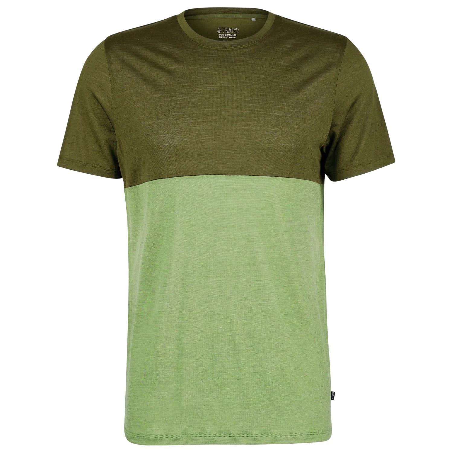 Мъжка мериносова блуза Stoic MerinoChill MMXX. Göteborg Colorblock Tee Merino shirt - Olive / Cedar Green