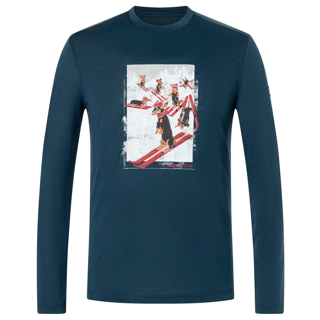 Мъжка блуза с дълъг ръкав super.natural Dachshund Party L/S Longsleeve - Blueberry / Various
