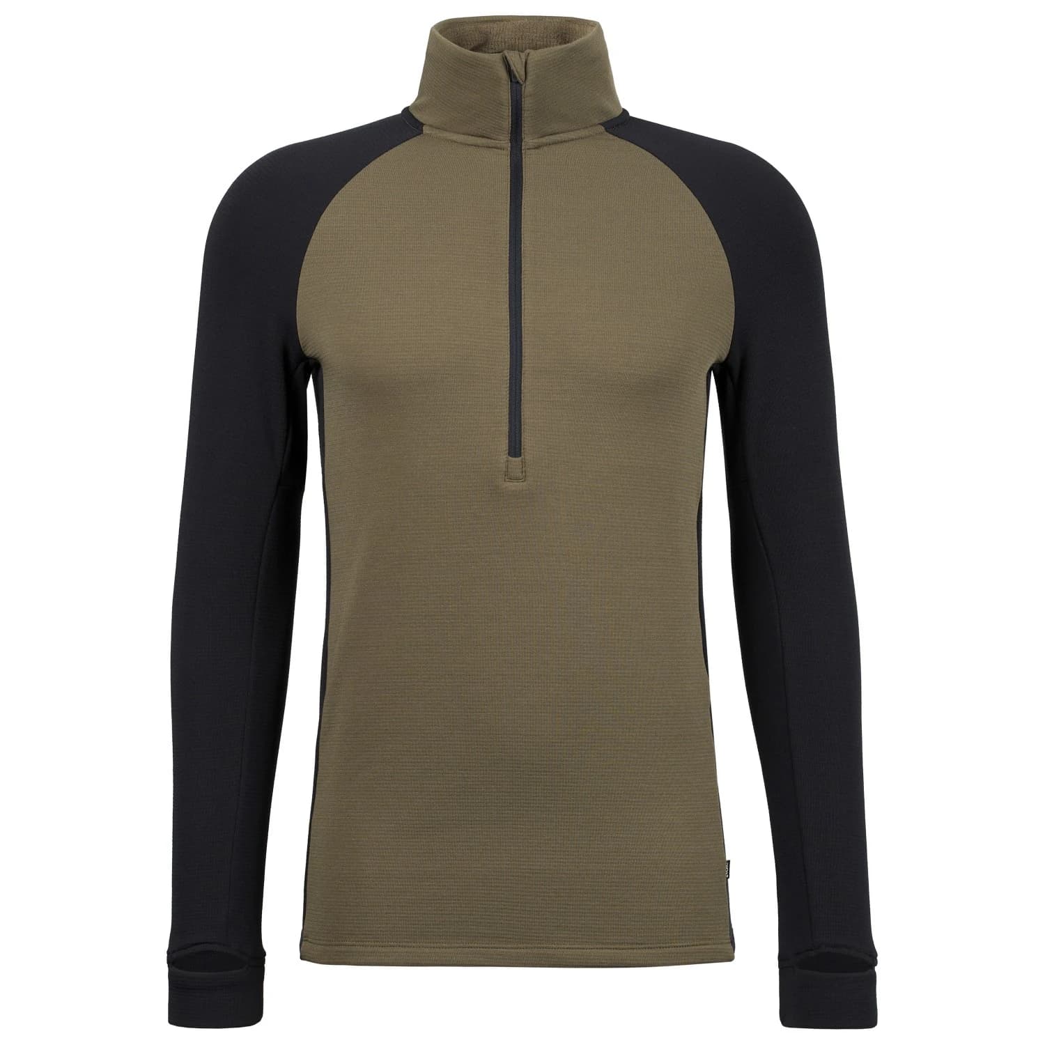Мъжко мериносово термобельо Stoic MerinoSoft245 TuleboSt. Half Zip Merino shirt - Olive Green / Black