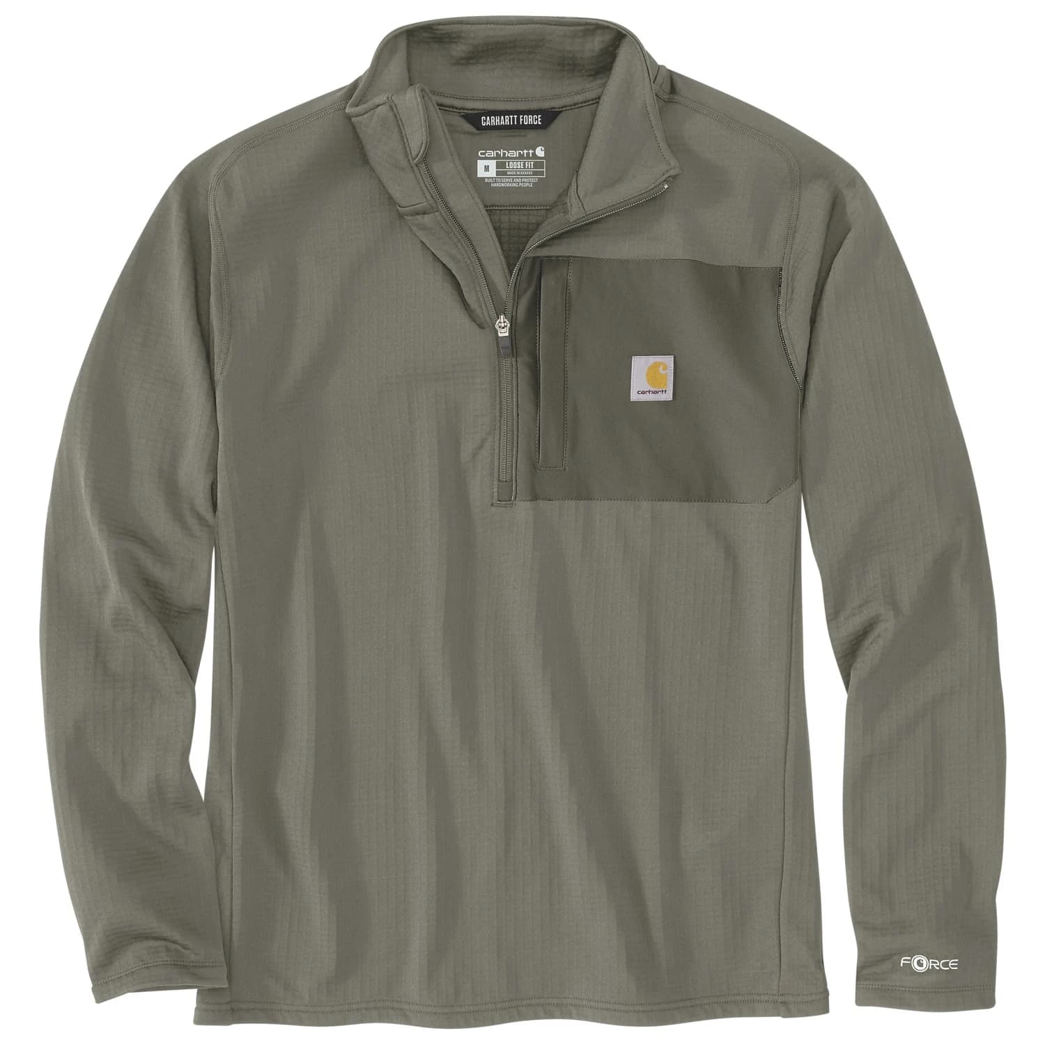 Поларен пуловер Carhartt Mock Neck Half-Zip T-Shirt Longsleeve - Dusty Olive
