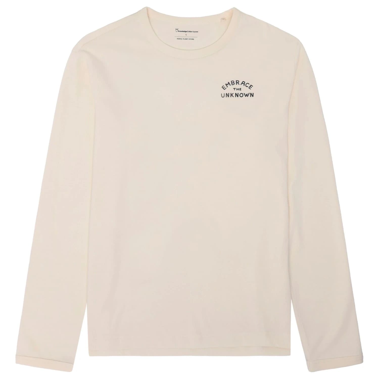 Мъжка блуза с дълъг ръкав Knowledgecotton apparel Long Sleeved Camping Back Print Longsleeve - Egret