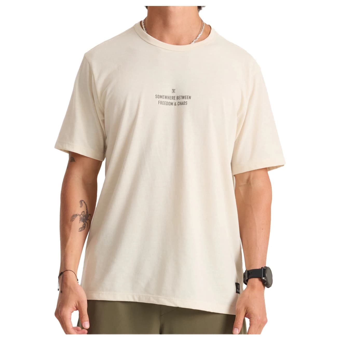 Мъжка тениска Roark Mathis Active S/S Running shirt - Ivory