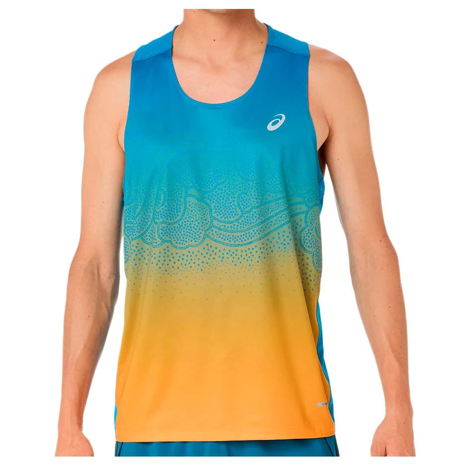 Мъжки потник с широка презрамка Asics Road Fade Singlet Tank top - Aegean Blue / Yamabuki