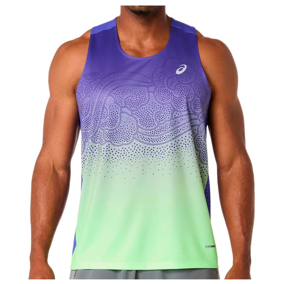 Мъжки потник с широка презрамка Asics Road Fade Singlet Tank top - Cobalt Burst / Illuminate Green