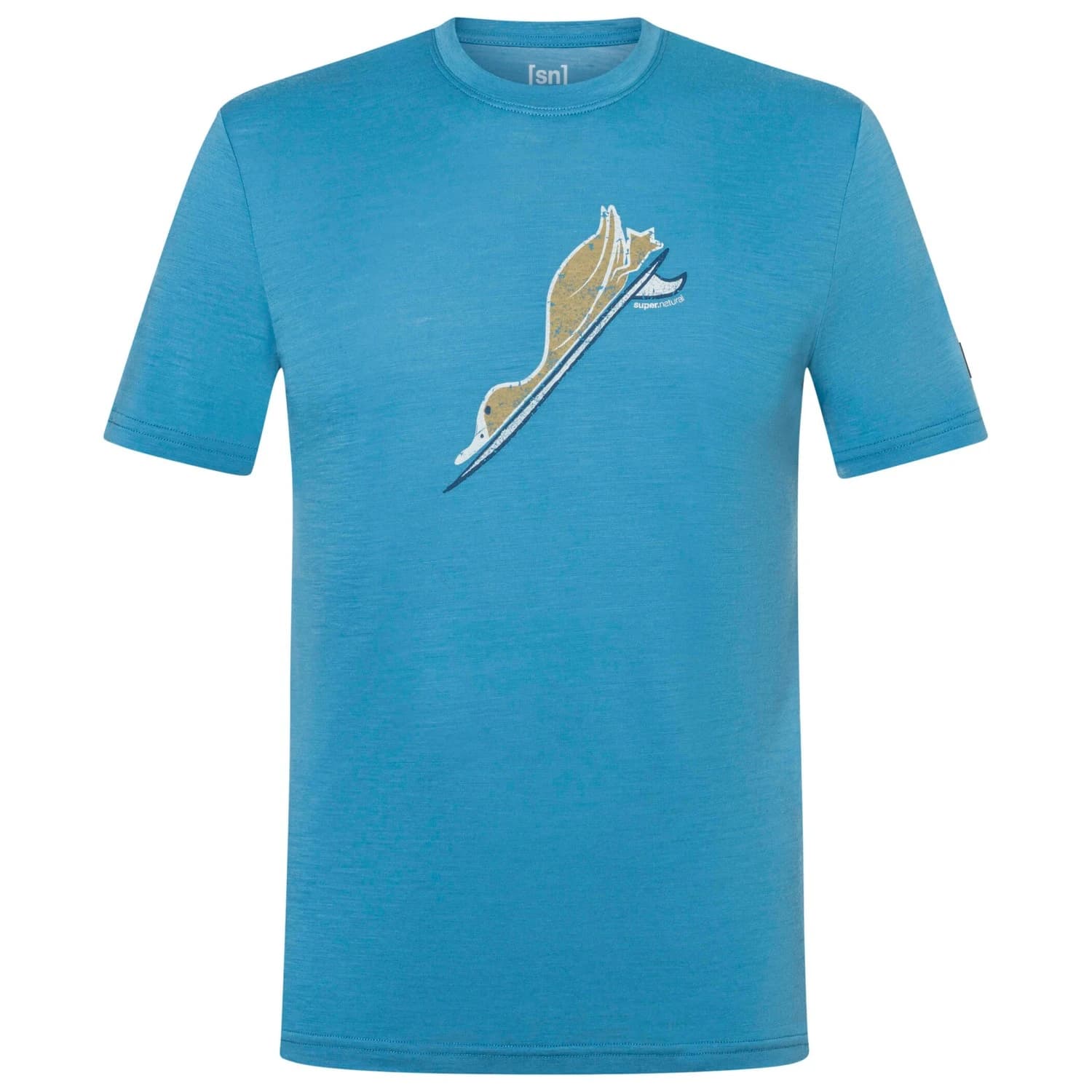 Мъжка мериносова блуза super.natural Duck Dive Tee Merino shirt - Blue Heaven / Various