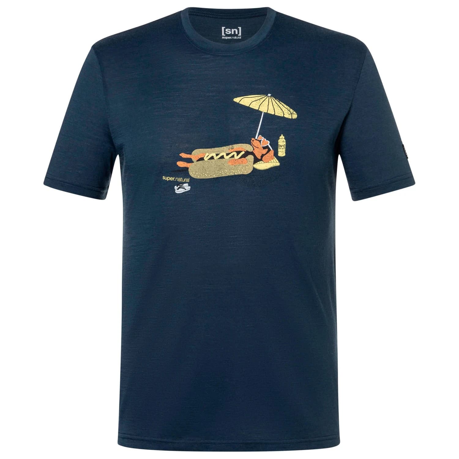 Мъжка мериносова блуза super.natural Hot Dog Tee Merino shirt - Blueberry / Various
