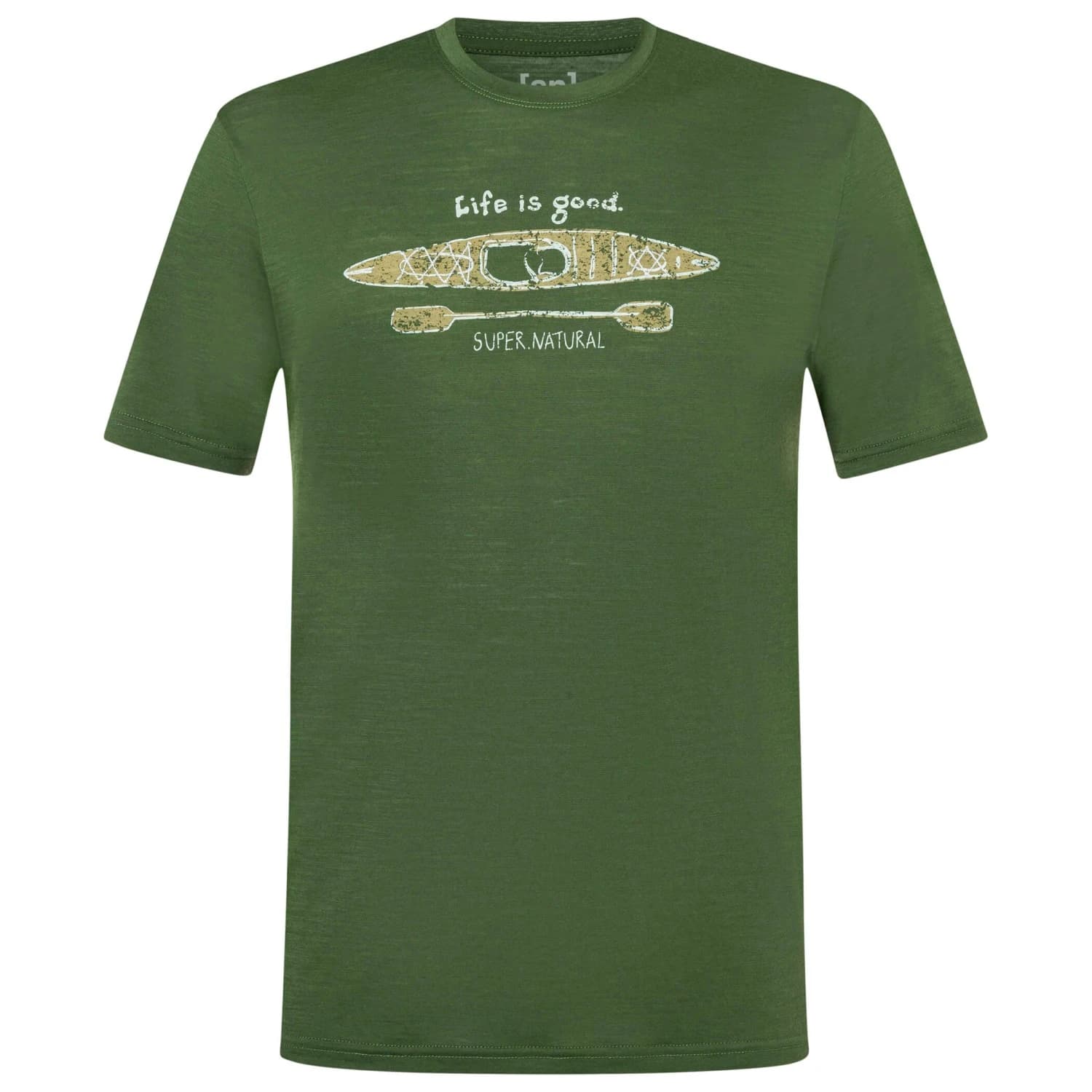 Мъжка мериносова блуза Super.natural River Pleasure Tee Merino shirt - Chive / Various