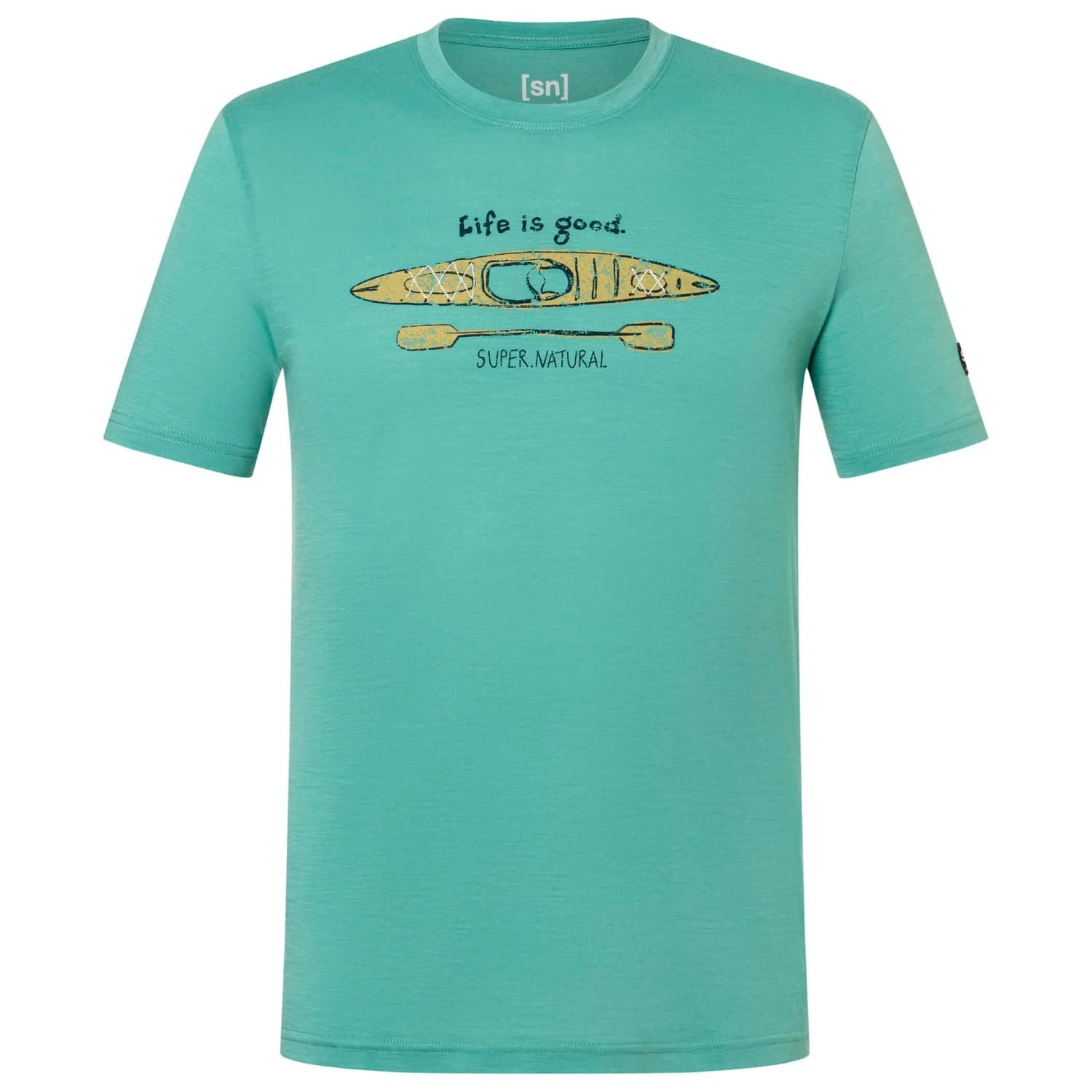 Мъжка мериносова блуза Super.natural River Pleasure Tee Merino shirt - Lagoon Green / Various