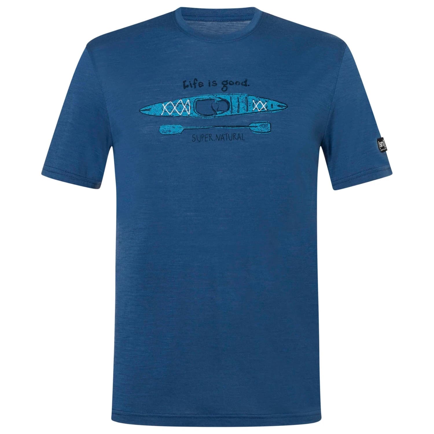 Мъжка мериносова блуза Super.natural River Pleasure Tee Merino shirt - Ocean Blue / Various