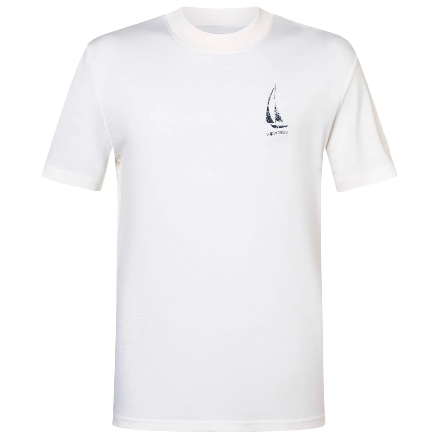 Мъжка мериносова блуза Super.natural Sailing Boat Bio Jersey Tee Merino shirt - Fresh White / Blueberry