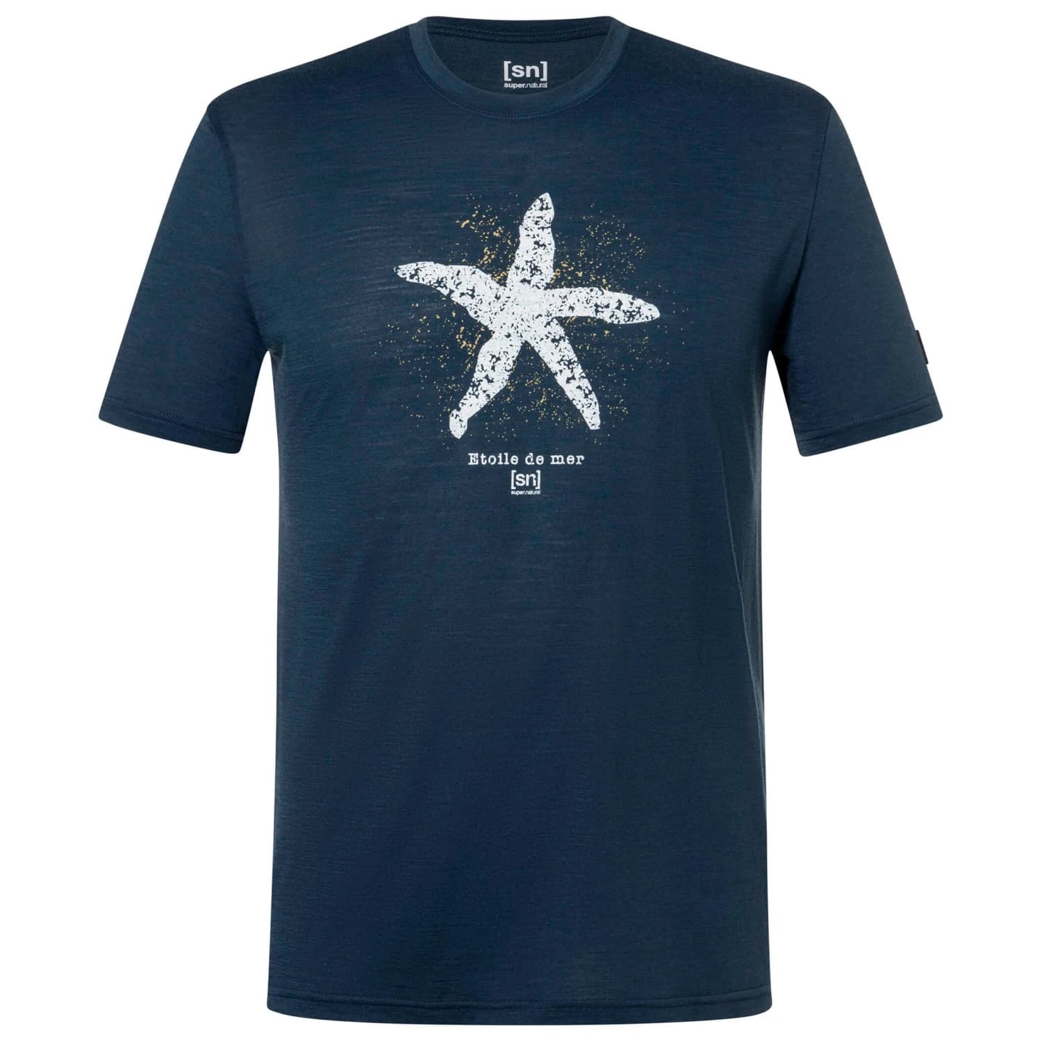 Мъжка мериносова блуза super.natural Sea Star Tee Merino shirt - Blueberry / White Stone / Dried Tobacco
