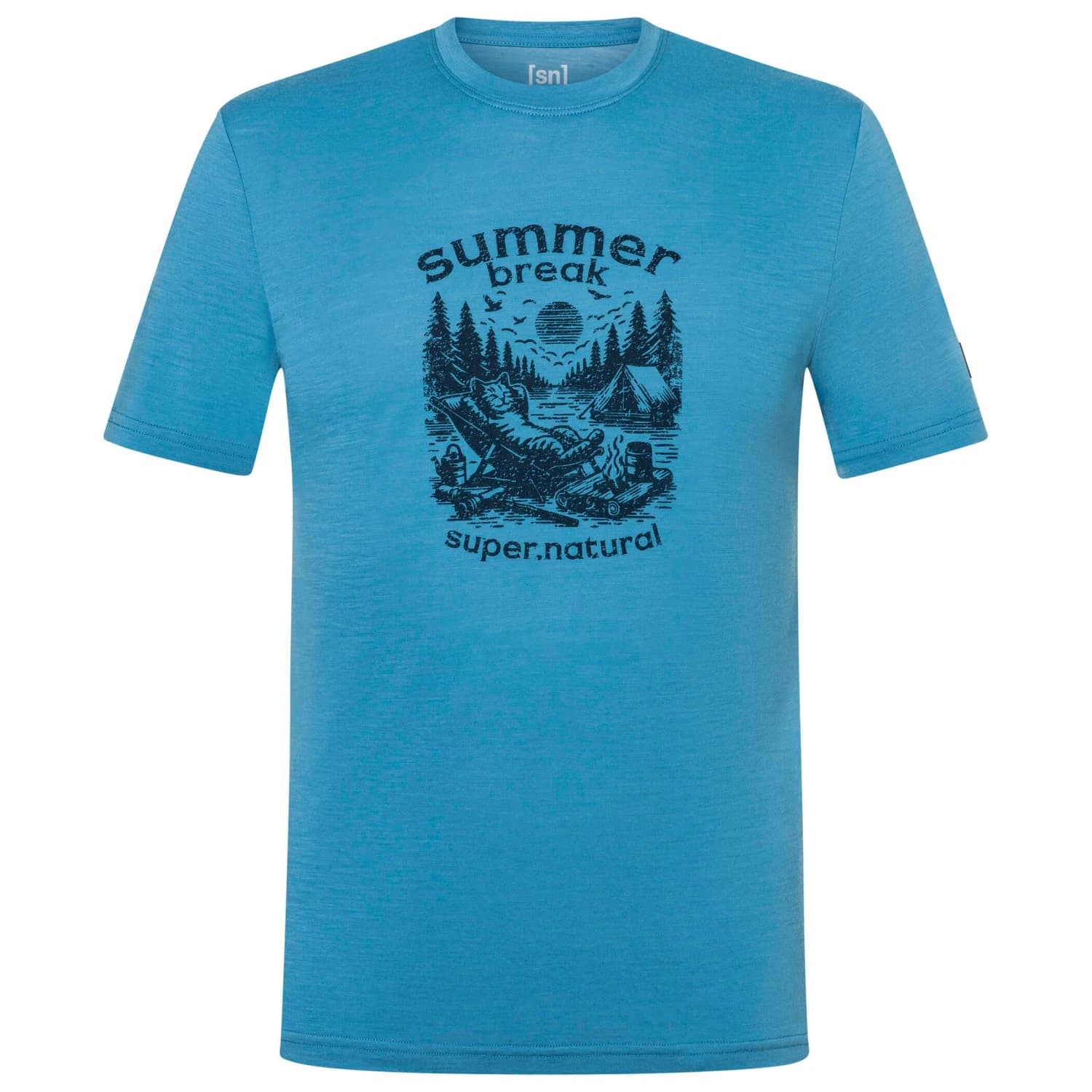 Мъжка мериносова блуза super.natural Summer Break Tee Merino shirt - Blue Heaven / Blueberry