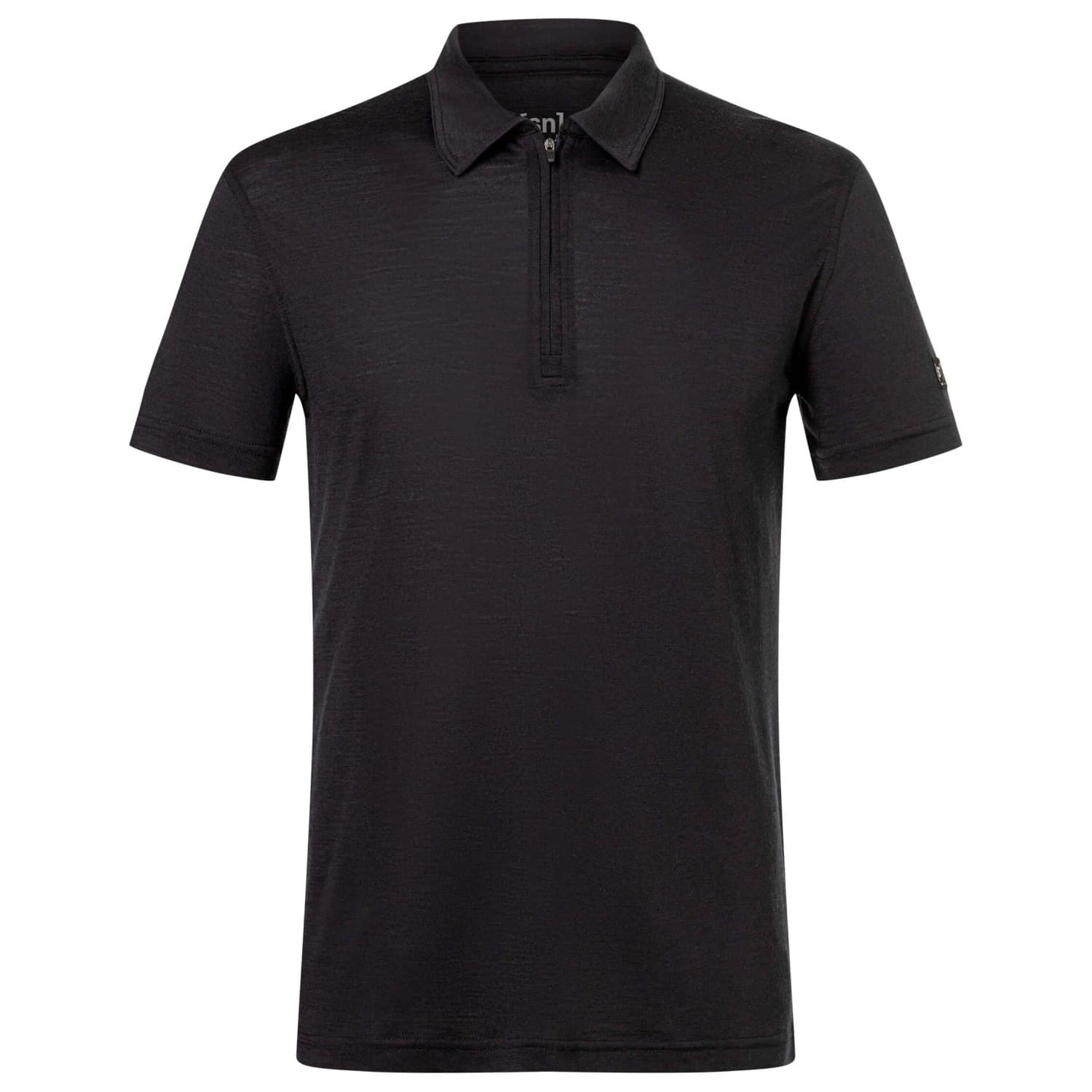 Мъжка мериносова блуза Super.natural Zip Polo Merino shirt - Jet Black