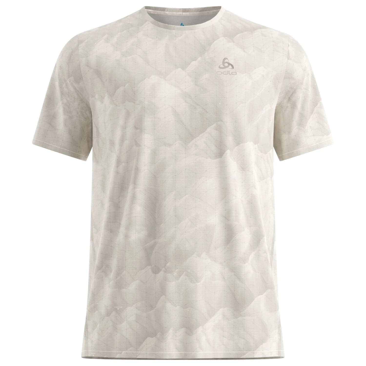 Мъжка тениска Odlo Zeroweight Chill-Tec Print T-Shirt Crew Neck S/S Running shirt - Gardenia