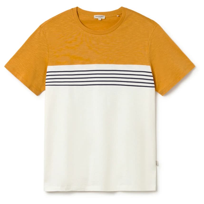 Мъжка тениска TWOTHIRDS Plavi T-shirt - Ecru / Mustard