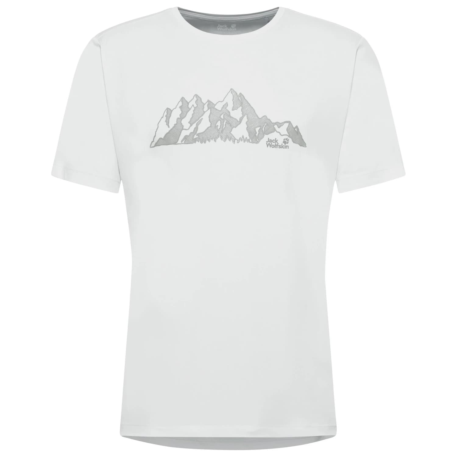 Мъжка спортна тениска Jack Wolfskin Peak Graphic T-Shirt Sport shirt - New Mountain Stark White