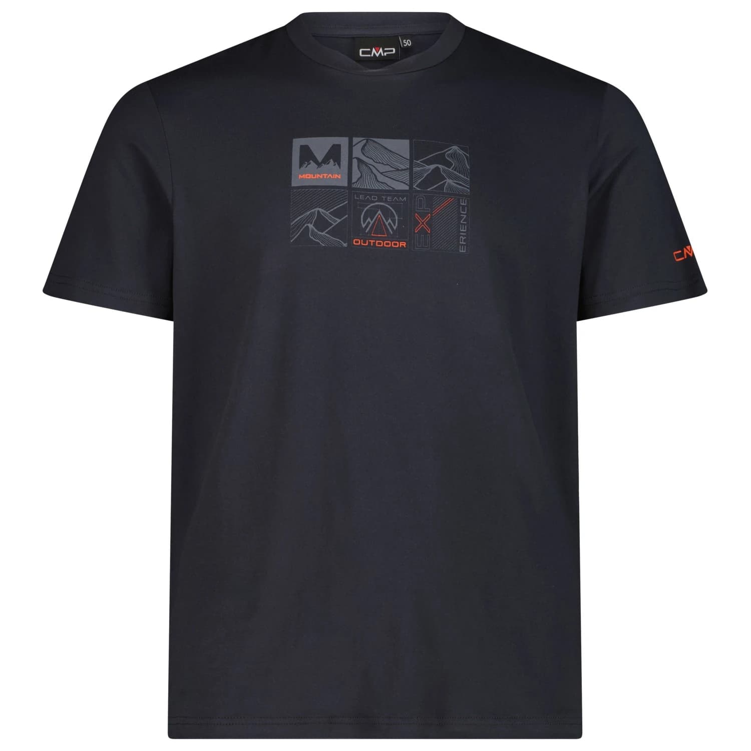 Мъжка спортна тениска CMP S/S T-Shirt Sport shirt - Antracite / Orange