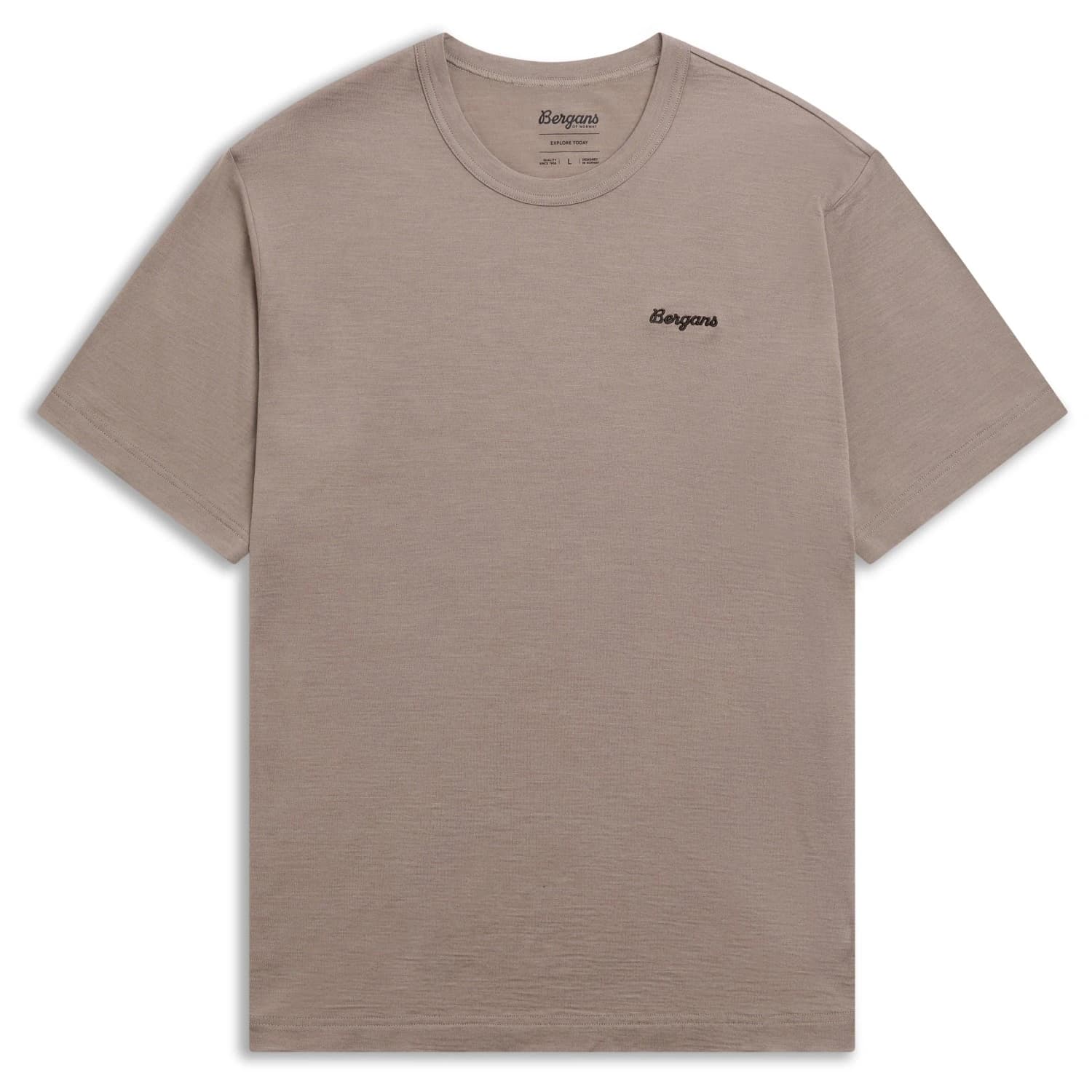 Мериносова блуза Bergans Logo Merino Tee Merino shirt - Rock Taupe