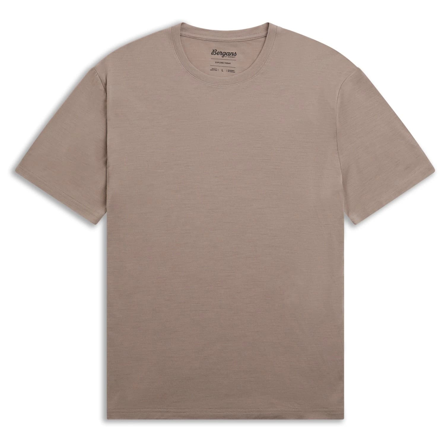 Мъжка мериносова блуза Bergans Merino Light Tee Merino shirt - Rock Taupe