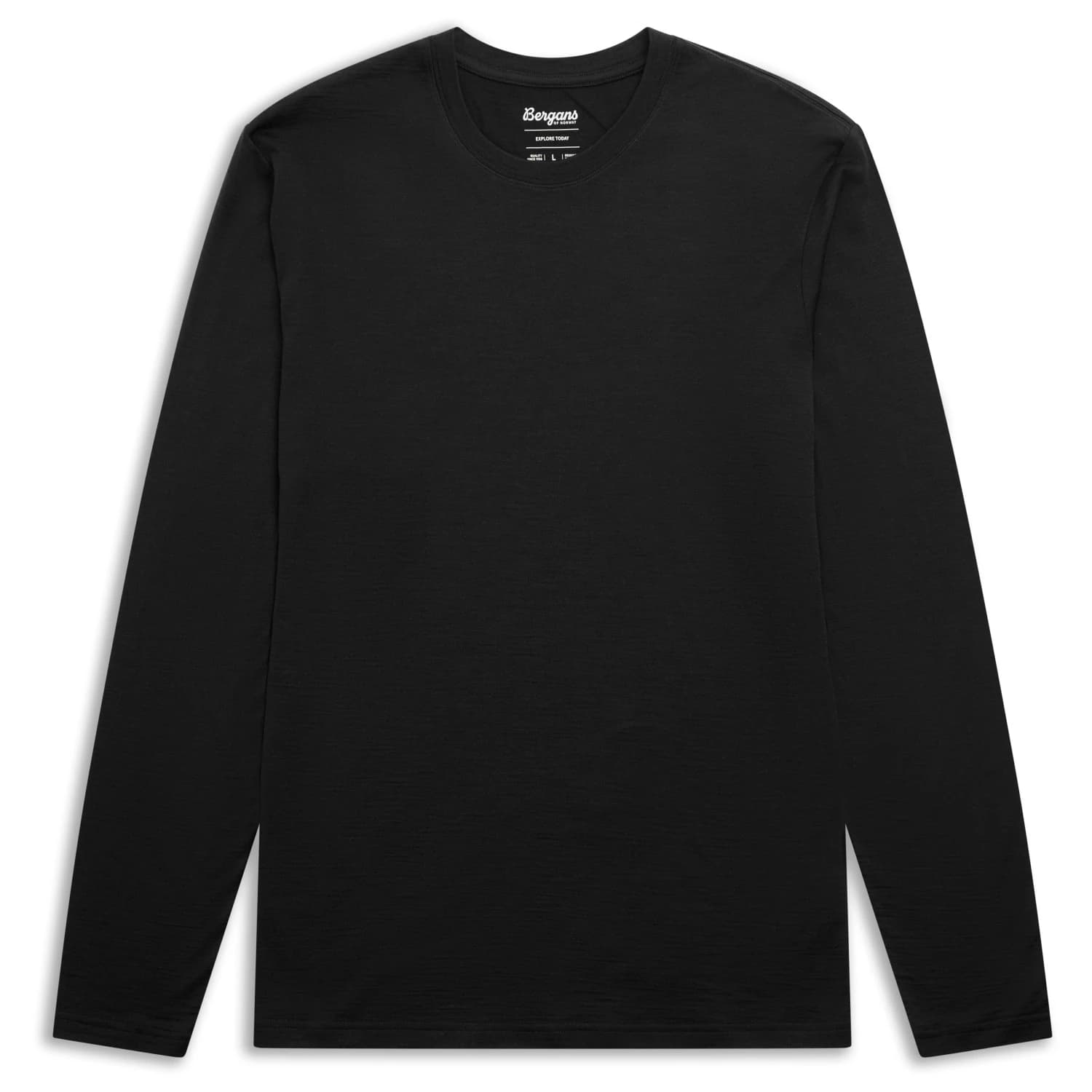 Мъжка мериносова блуза Bergans Merino Long Sleeve Merino shirt - Dark Shadow Grey