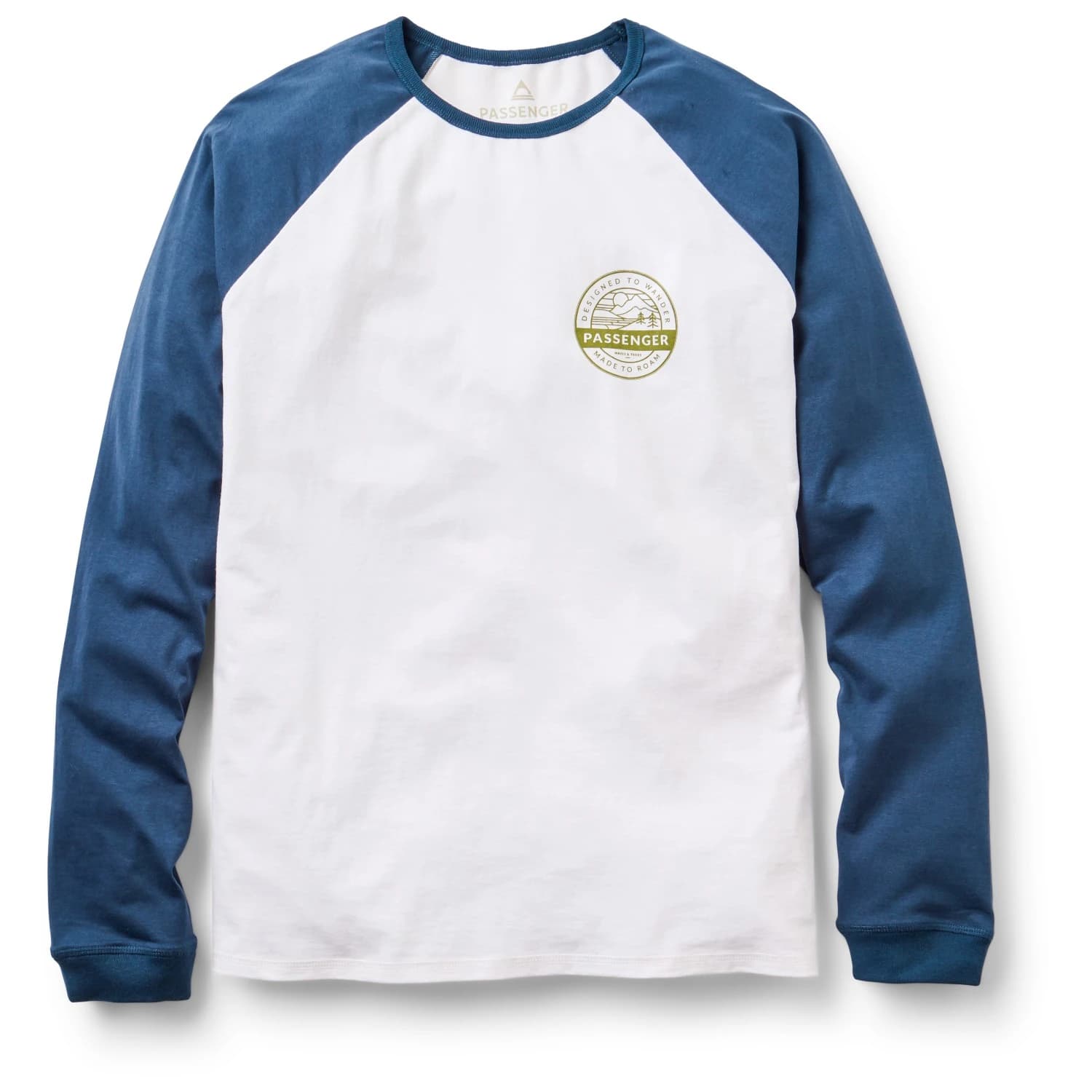 Мъжка блуза с дълъг ръкав Passenger Odyssey Recycled Cotton Raglan T-Shirt Longsleeve - Rich Navy / White