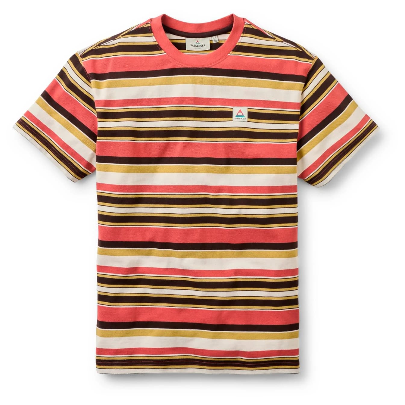 Мъжка тениска Passenger Wild Pine Texture Stripe T-Shirt - Redwood Multi Stripe