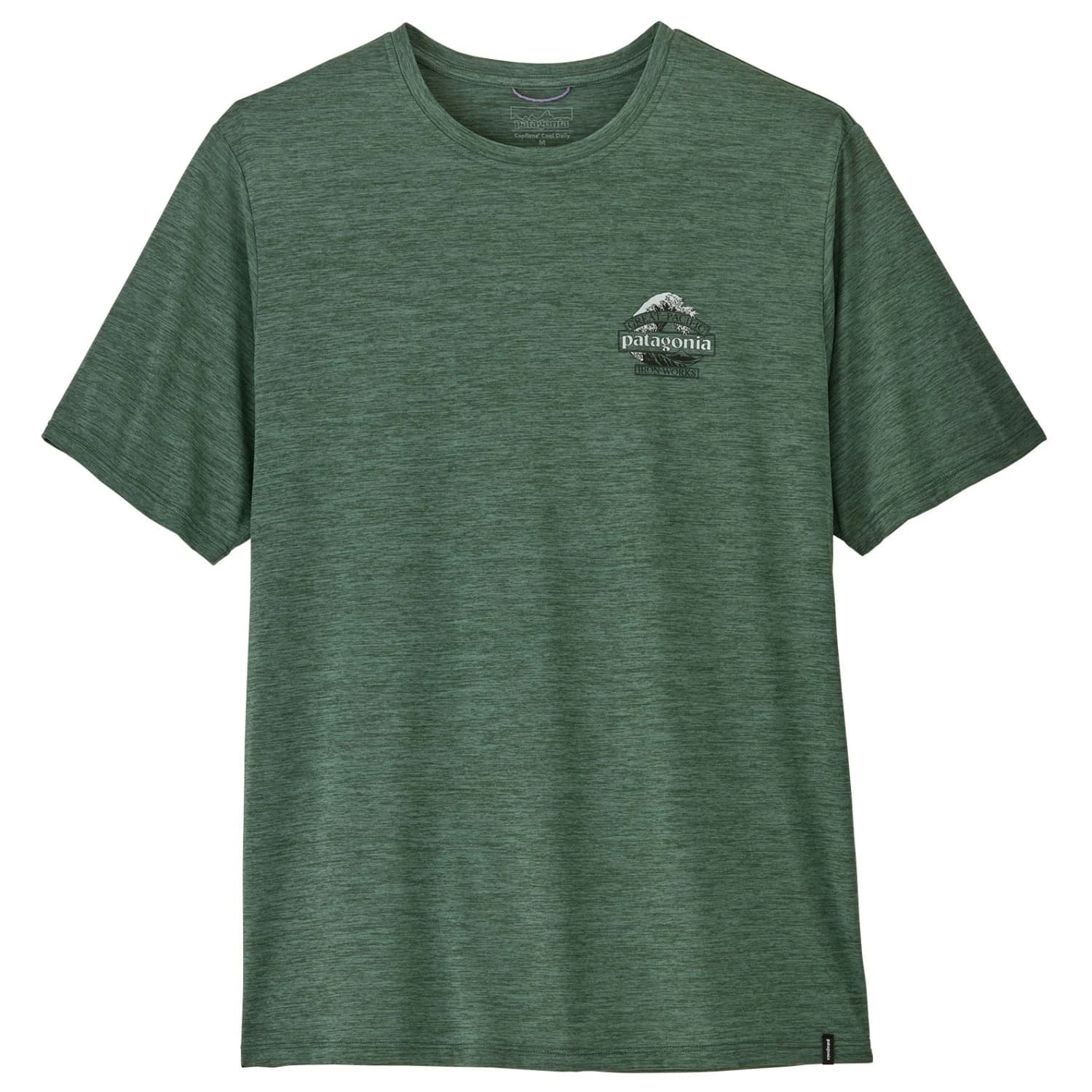 Мъжка спортна тениска Patagonia Cap Cool Daily Shirt Great Waves Sport shirt - Canopy Green / Light Canopy Green X-Dye