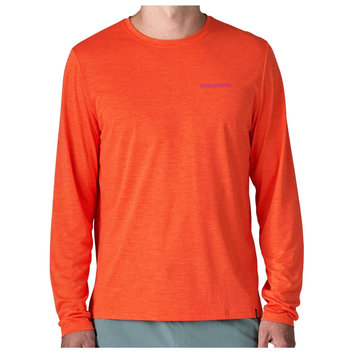 Мъжка спортна тениска Patagonia L/S Cap Cool Daily Shirt Boardshort Logo Sport shirt - Orange Peel / Light Orange Peel X-Dye