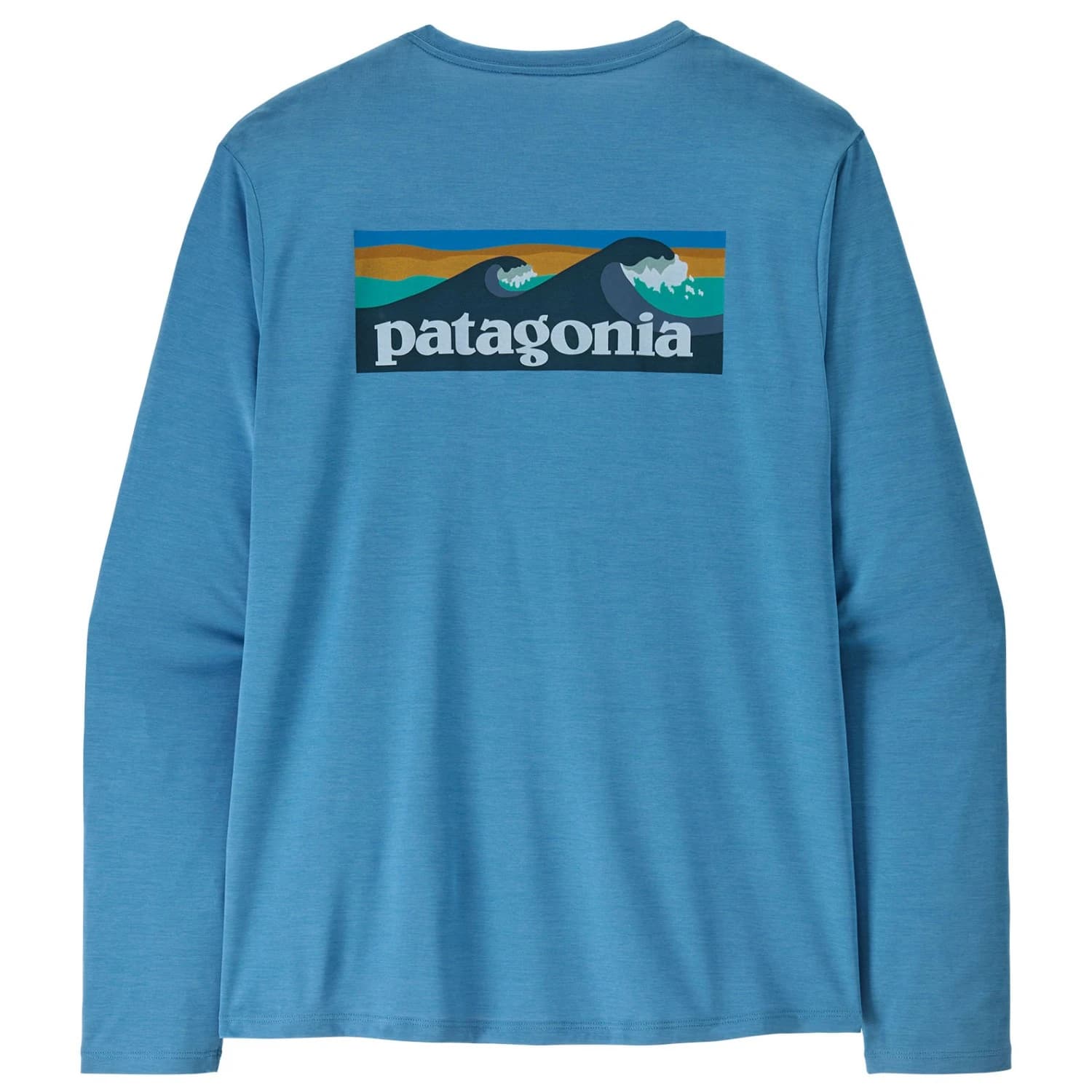 Мъжка спортна тениска Patagonia L/S Cap Cool Daily Shirt Boardshort Logo Sport shirt - Shore Blue / Light Shore Blue X-Dye