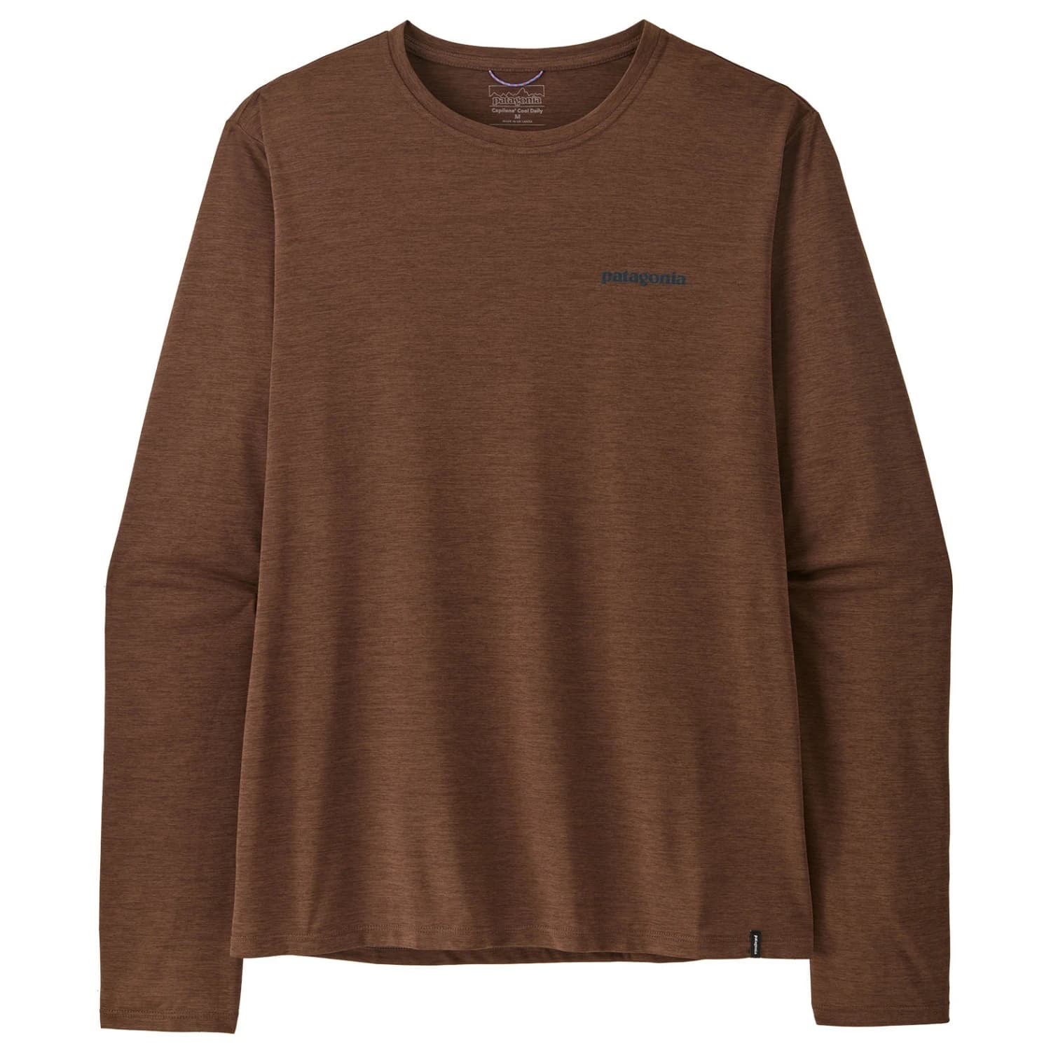Мъжка спортна тениска Patagonia L/S Cap Cool Daily Shirt Boardshort Logo Sport shirt - Berm Brown / Light Berm Brown X-Dye