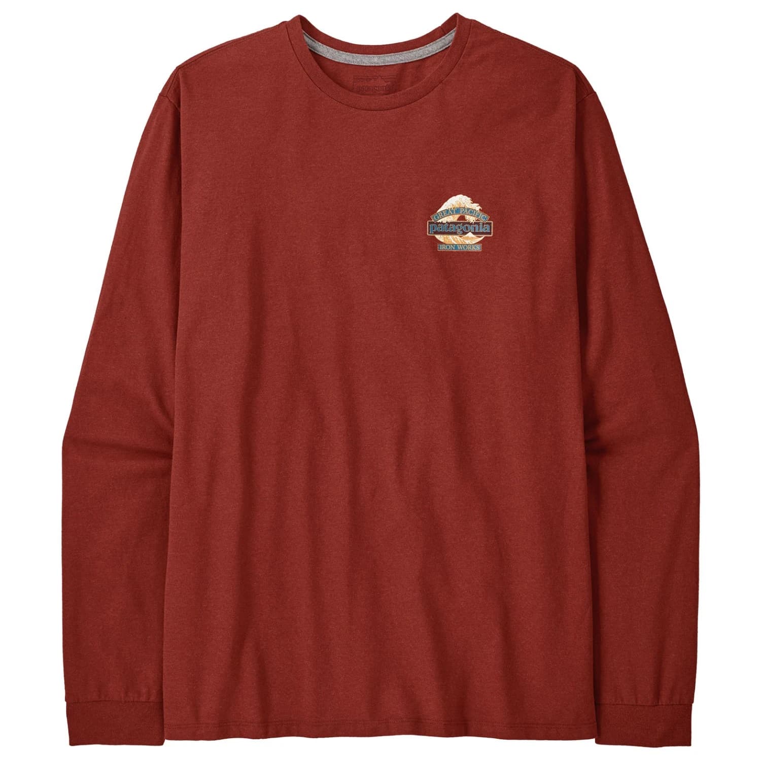 Мъжка блуза с дълъг ръкав Patagonia L/S Great Waves Responsibili-Tee Longsleeve - Rusty Red