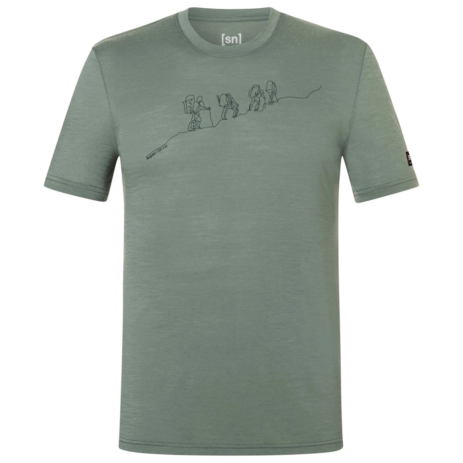 Мъжка мериносова блуза super.natural Hiking Tee Exclusive Merino shirt - Eucalyptus / Blueberry